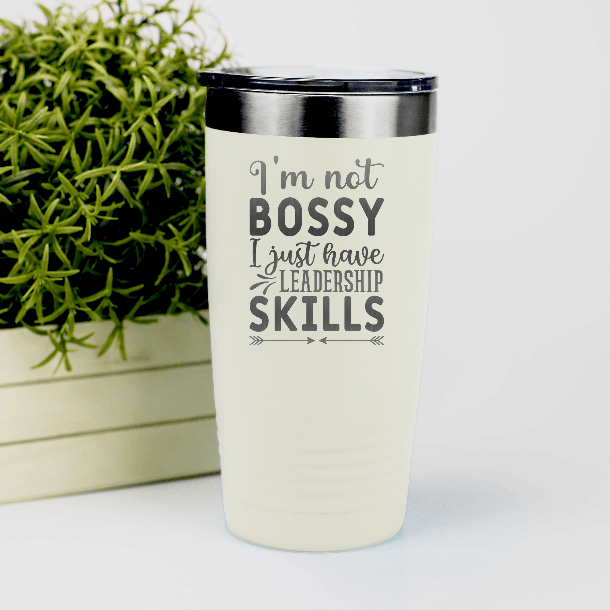 White pickelball tumbler Bossy Leader