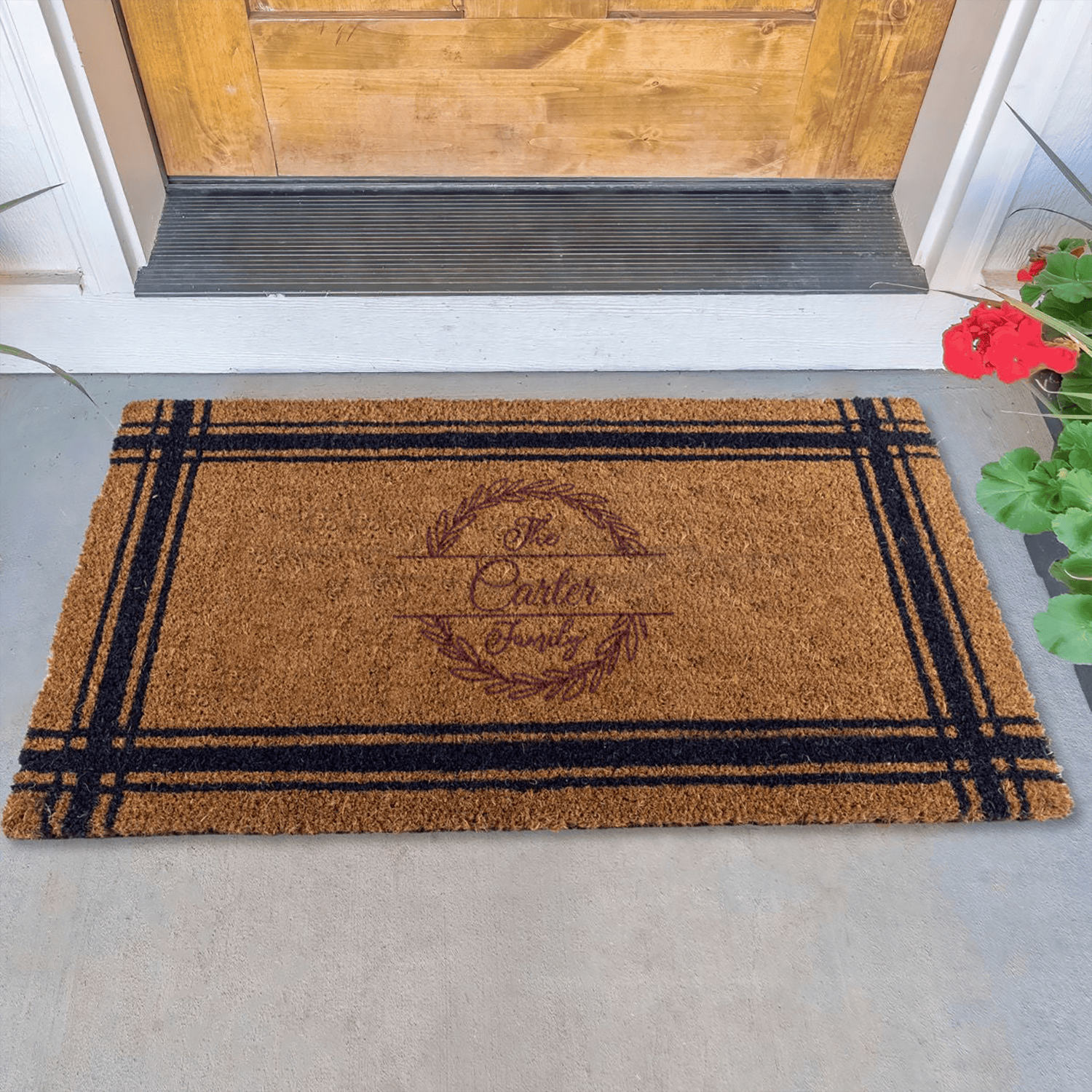 Botanical Frames Engraved Door Mat