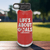 Red Soccer Water Bottle With Celebrating Scores And Teamwork Design