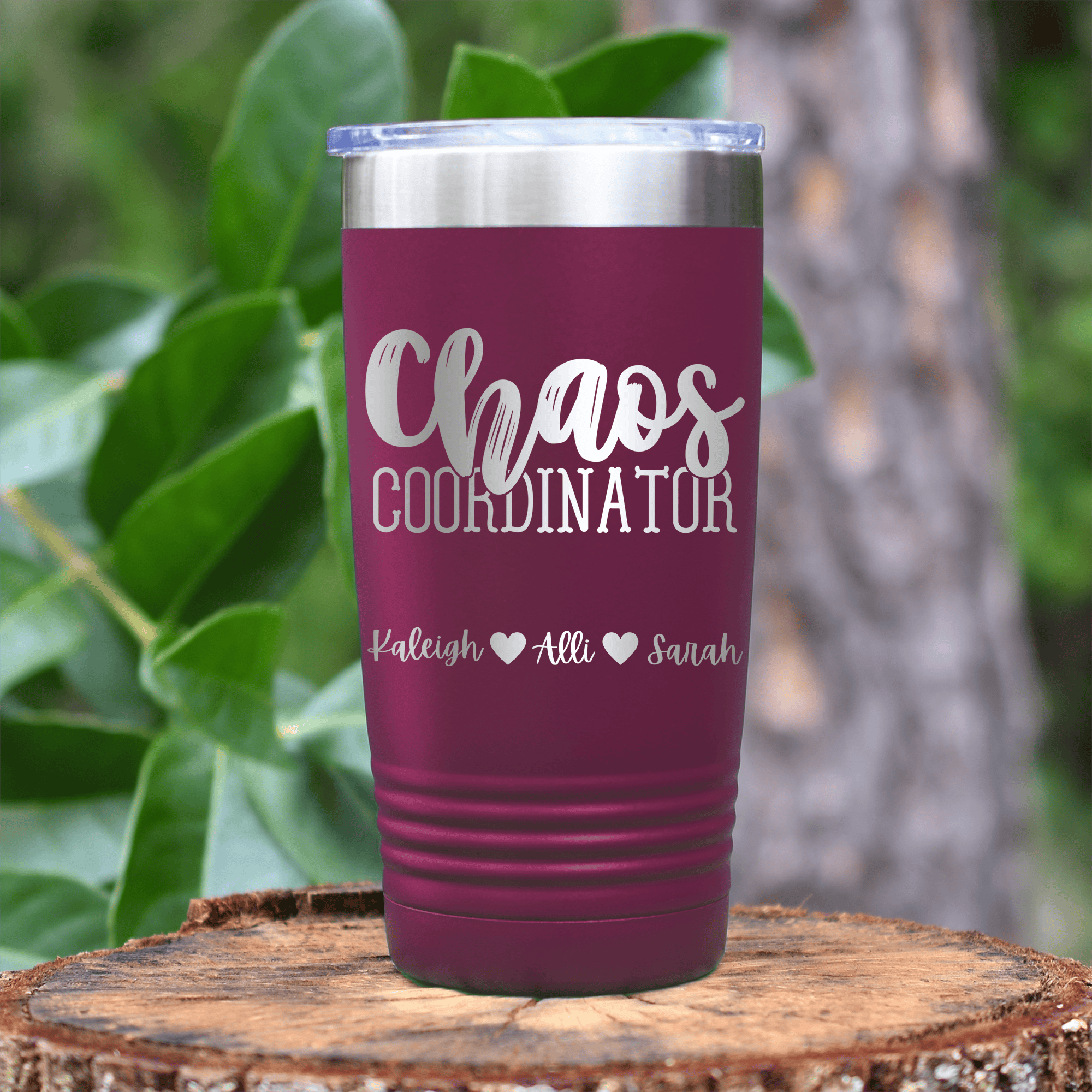 Maroon Mothers Day Tumbler With Chaos Coordinator Design