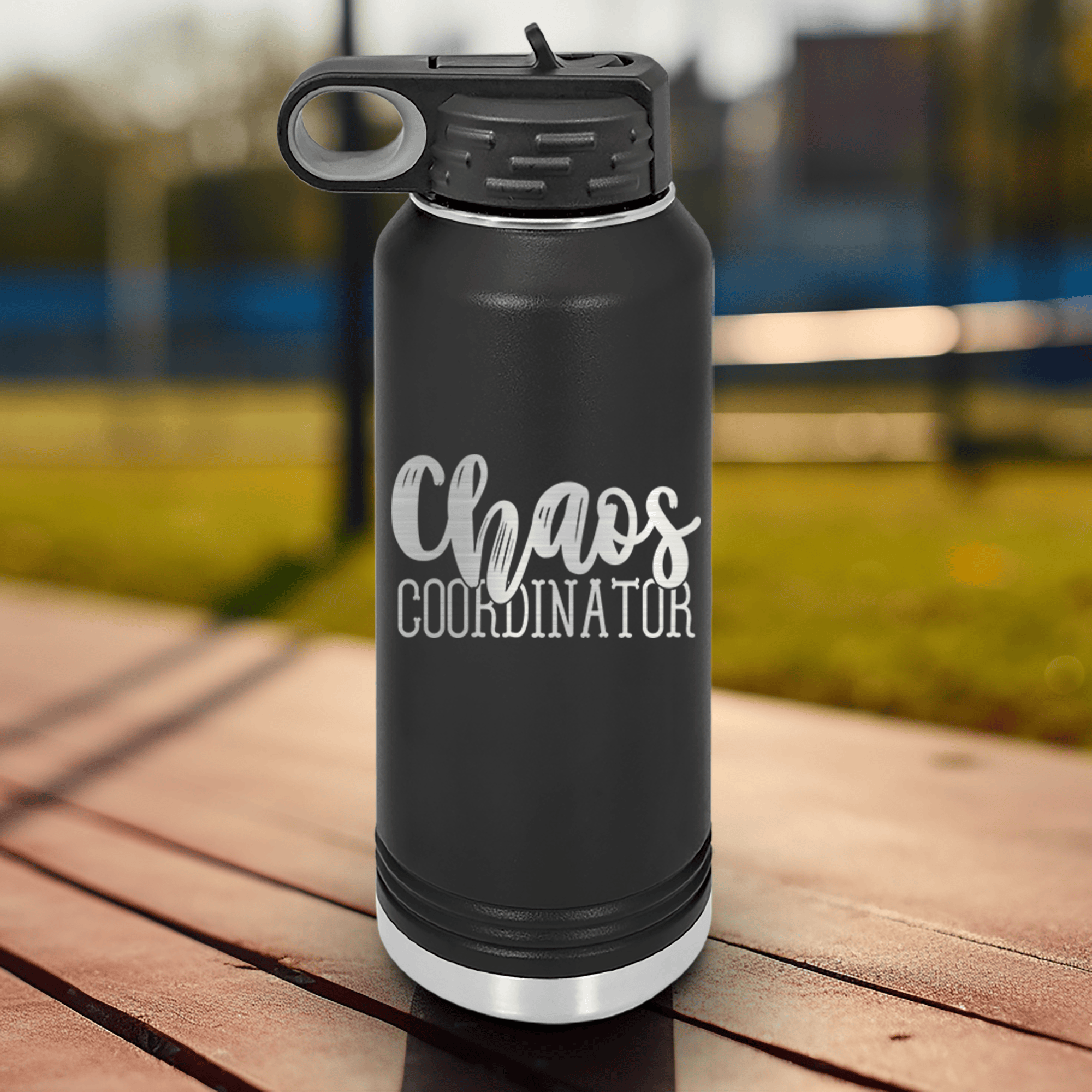 Black Mothers Day Water Bottle With Chaos Coordinator Design