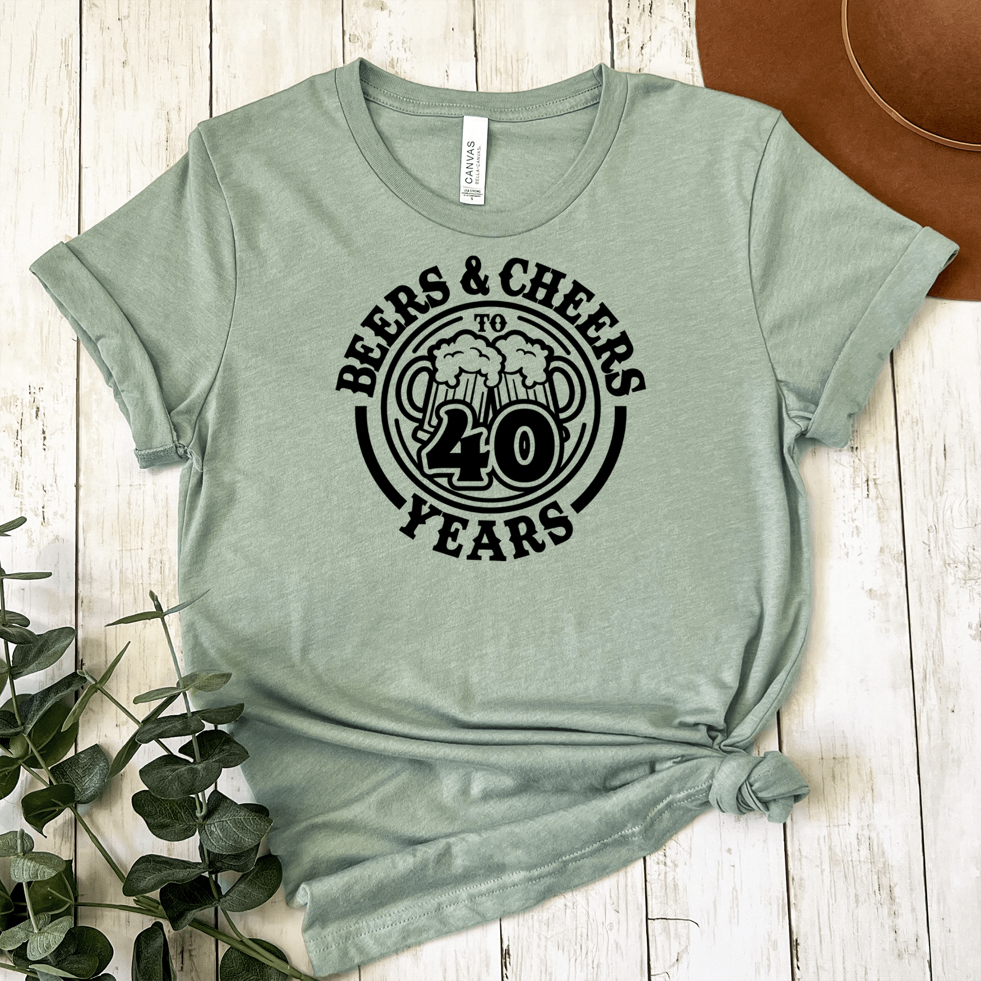 Womens Light Green T Shirt with Cheers-And-Beers-40 design
