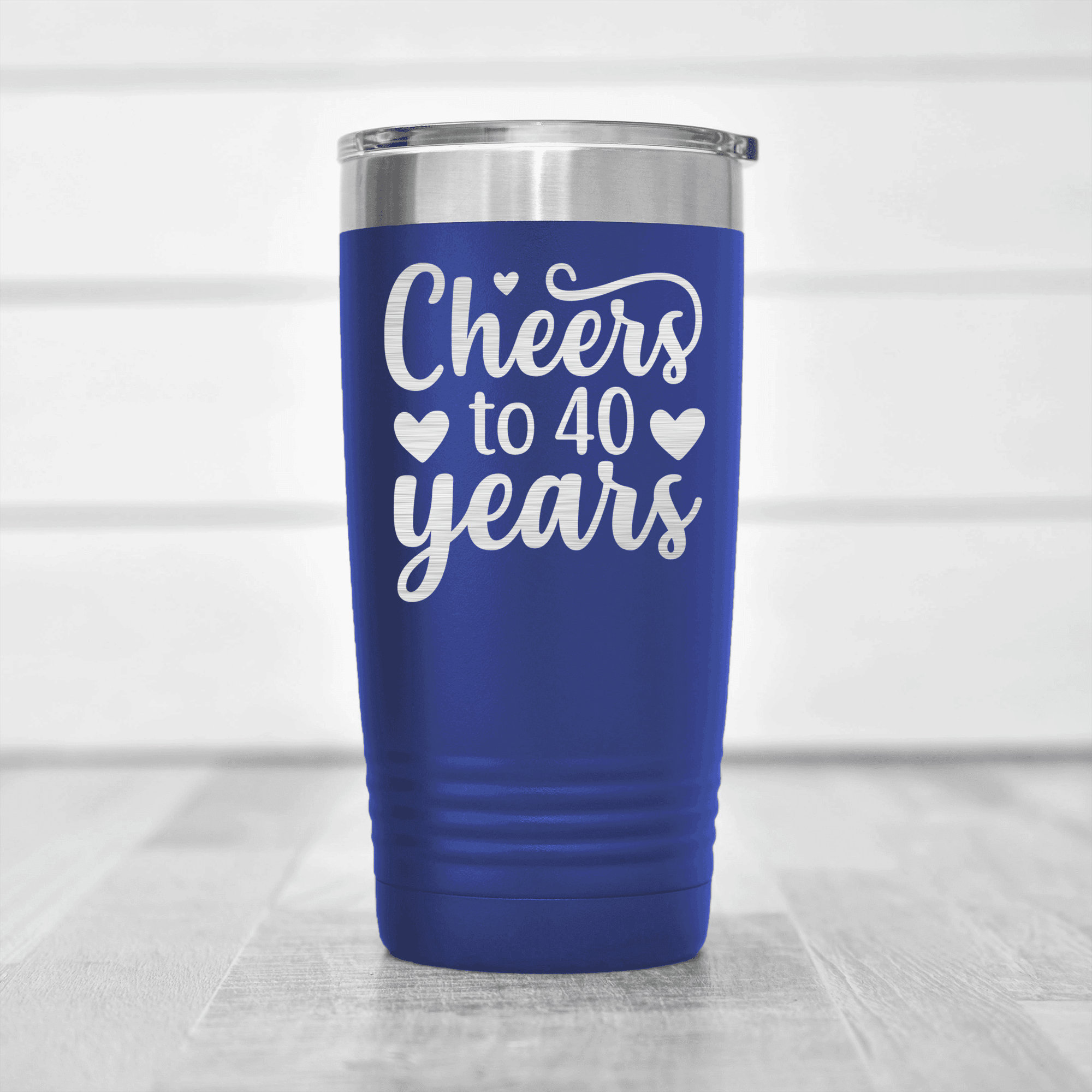 Blue birthday tumbler Cheers To Fourty