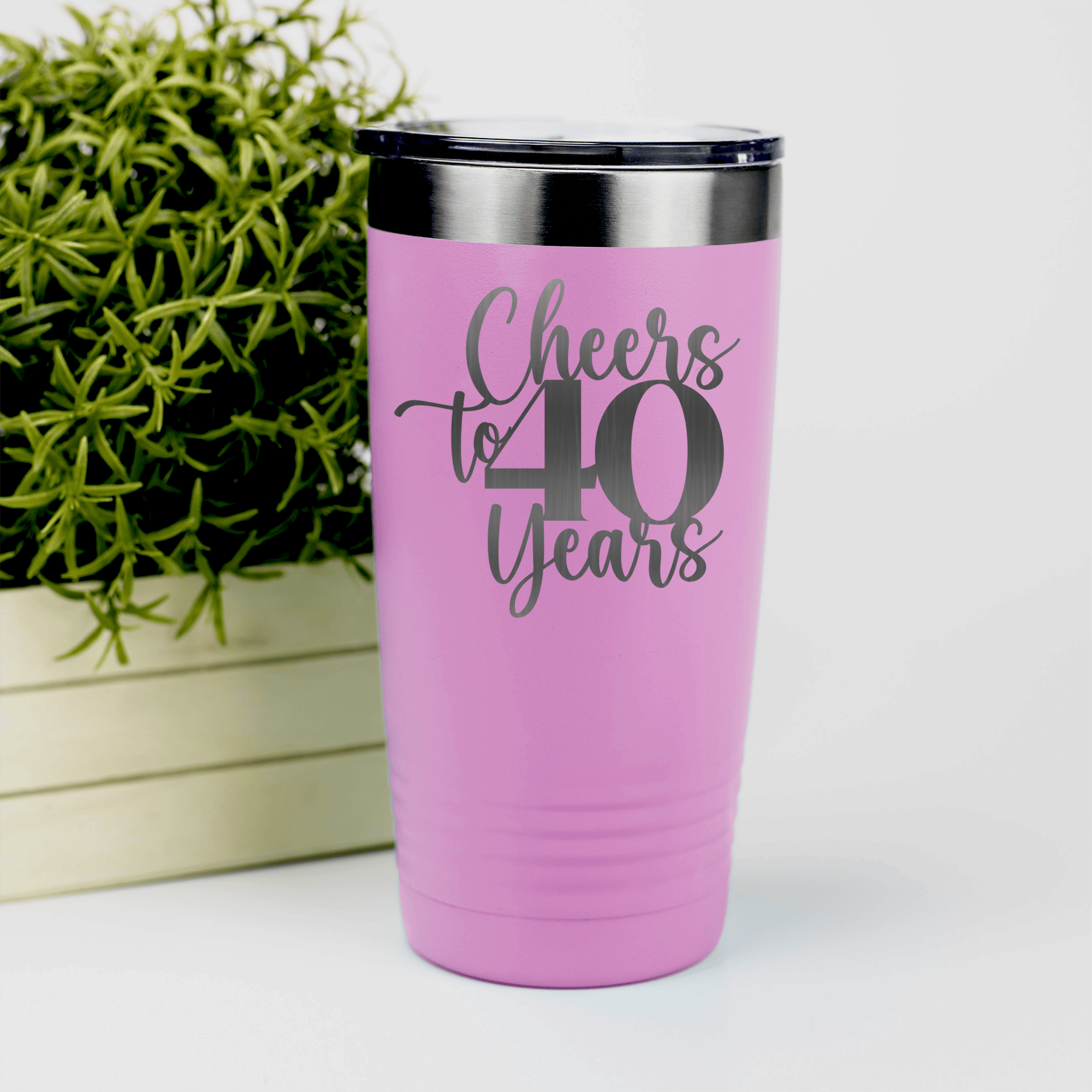 Pink birthday tumbler Cheers To Fourty Years