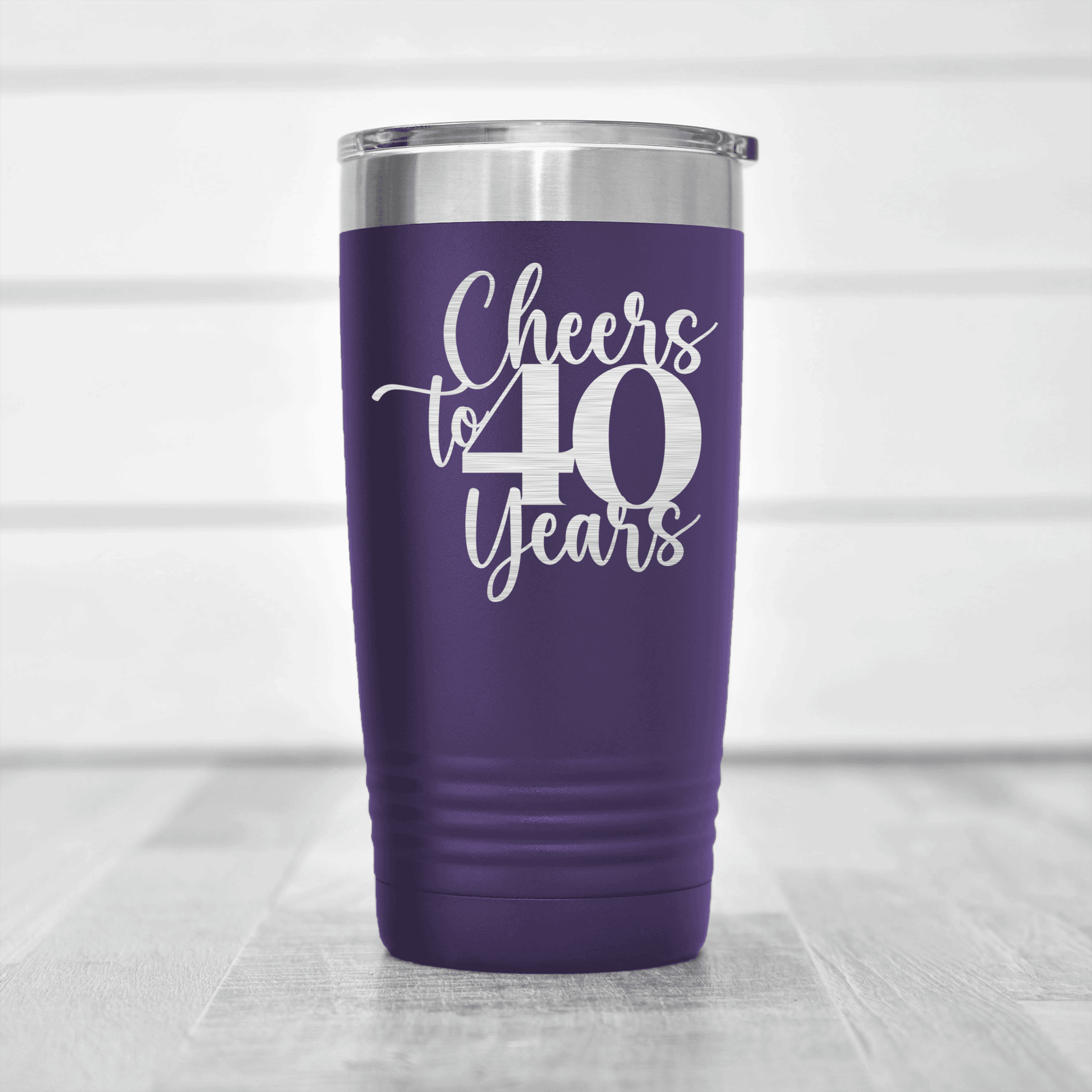 Purple birthday tumbler Cheers To Fourty Years