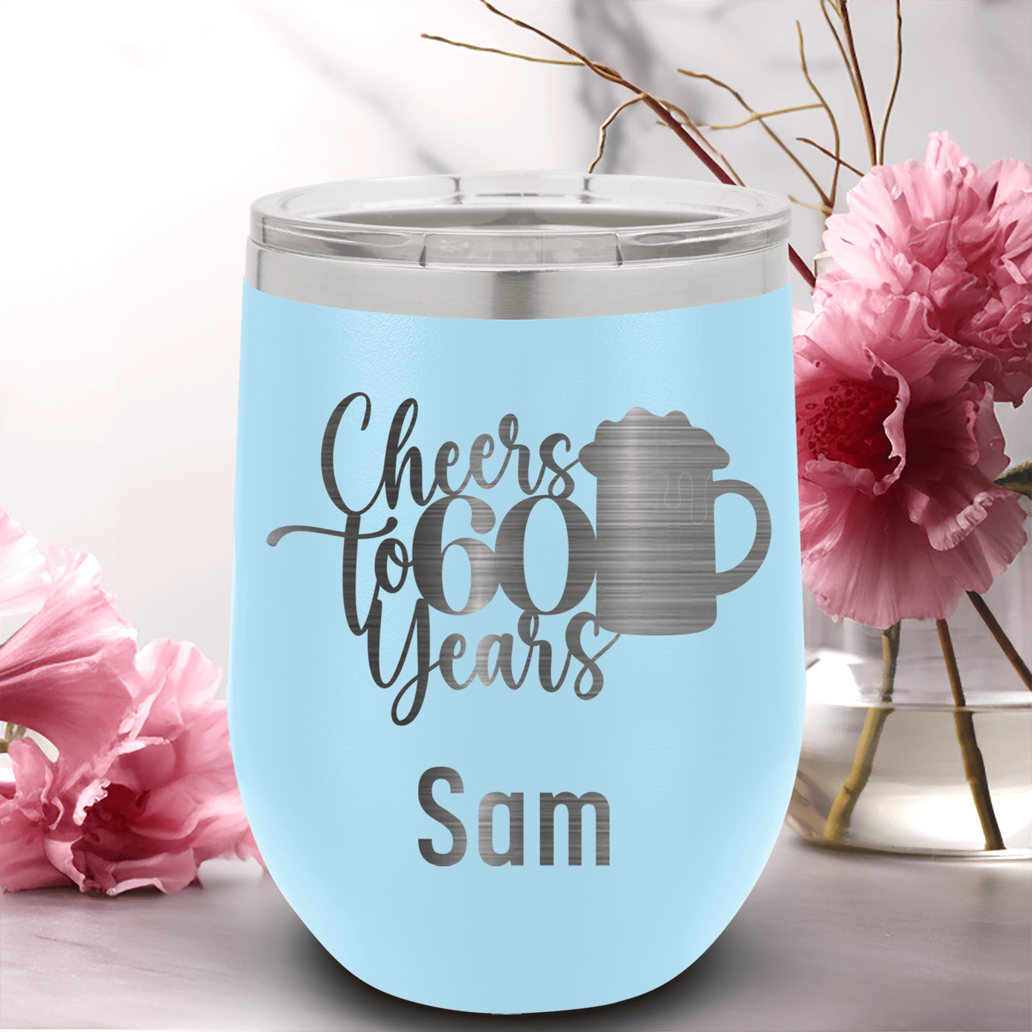 Cheers To Sixty Beer Wine Tumbler