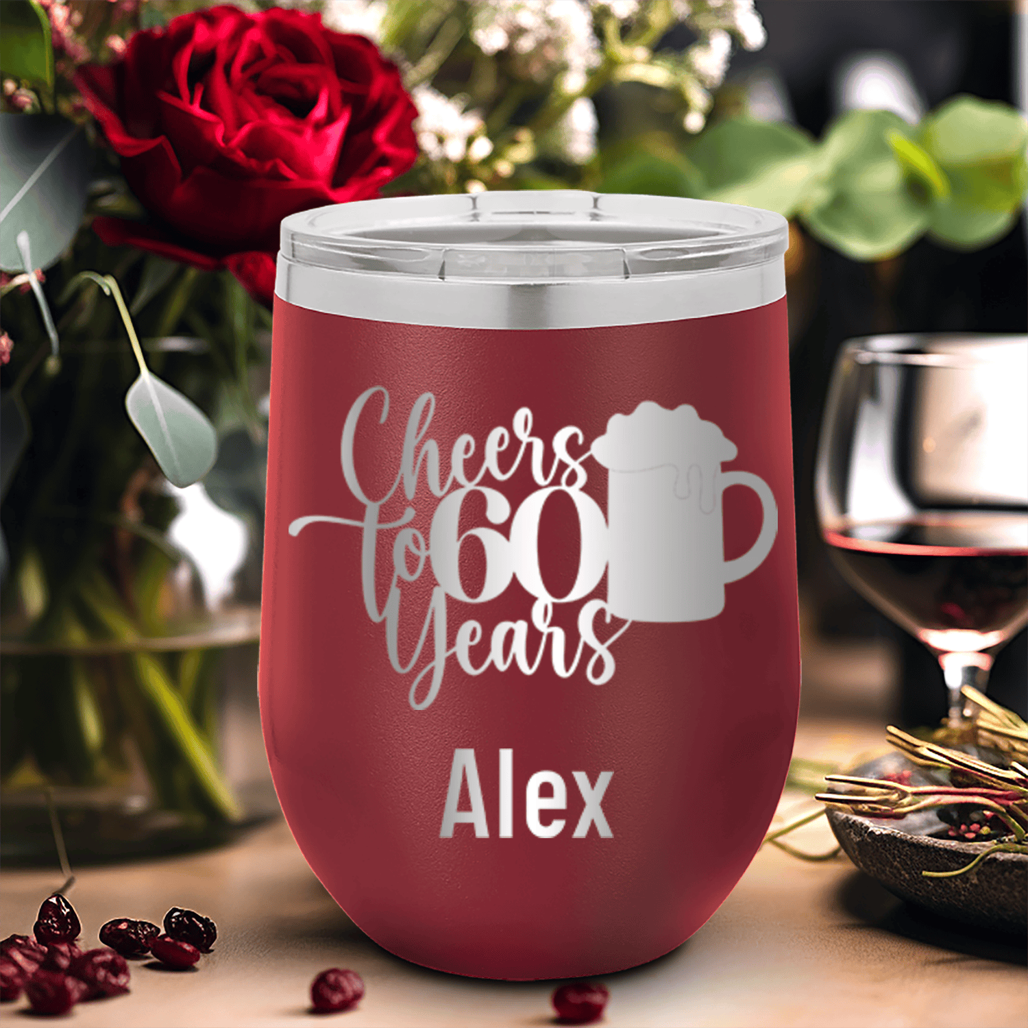 Cheers To Sixty Beer Wine Tumbler