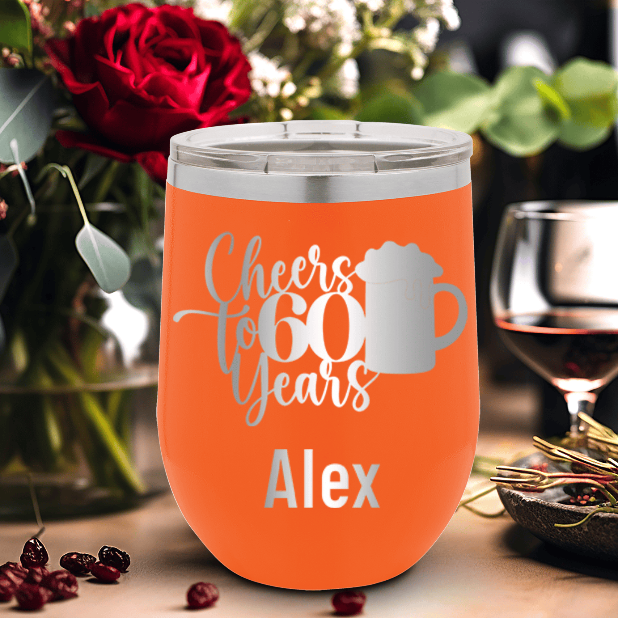 Cheers To Sixty Beer Wine Tumbler