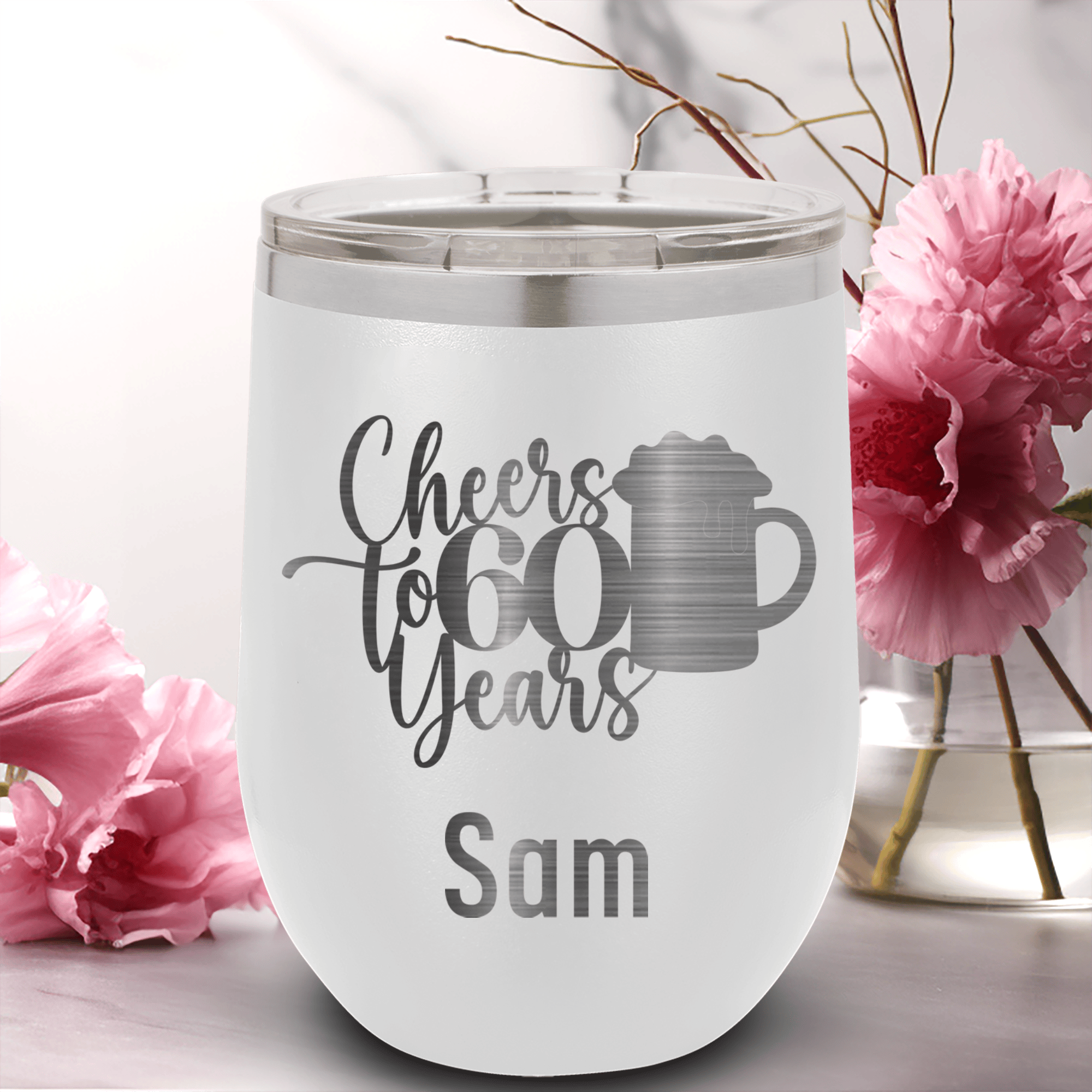 Cheers To Sixty Beer Wine Tumbler