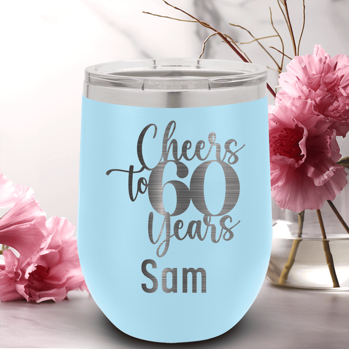 Cheers To Sixty Years Wine Tumbler