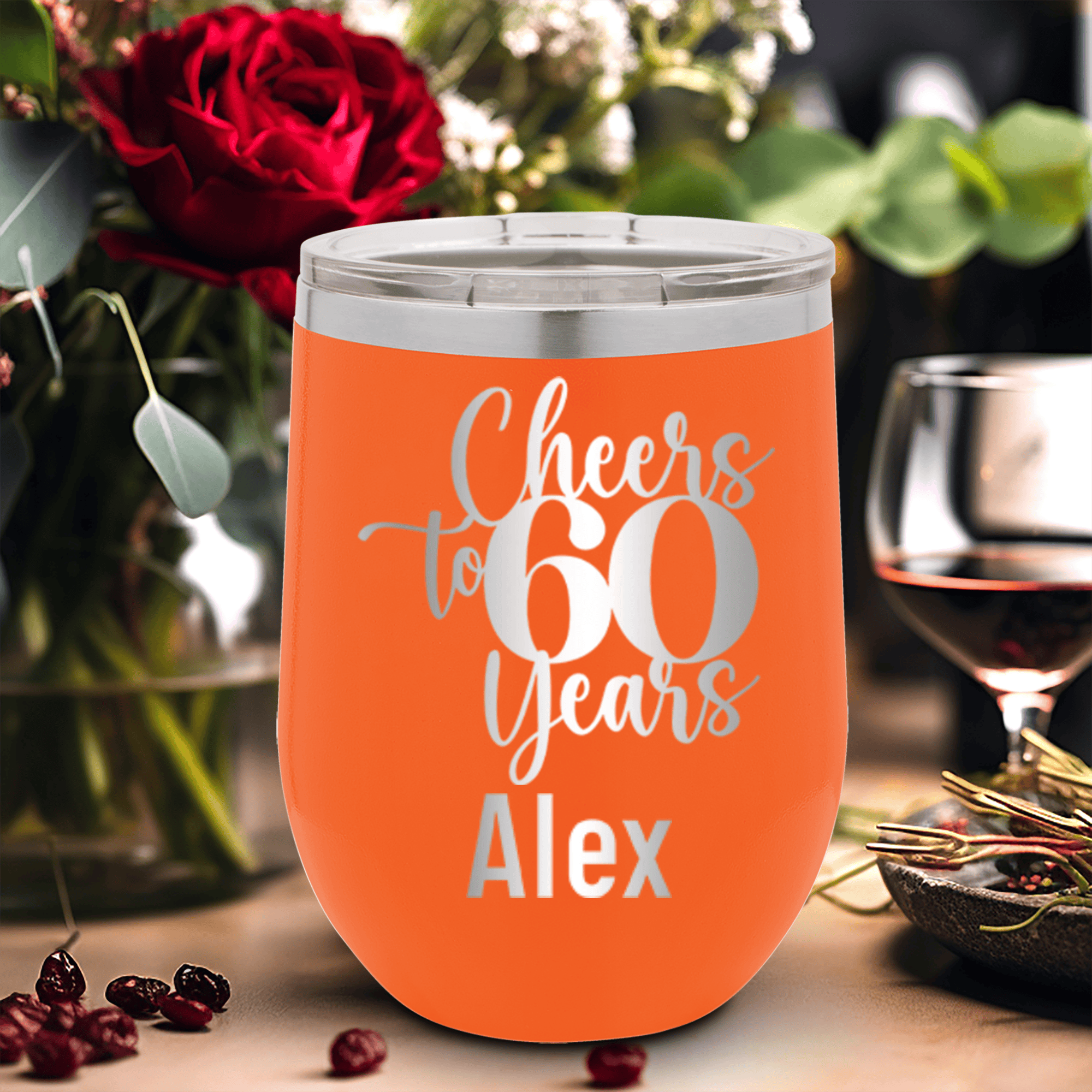 Cheers To Sixty Years Wine Tumbler