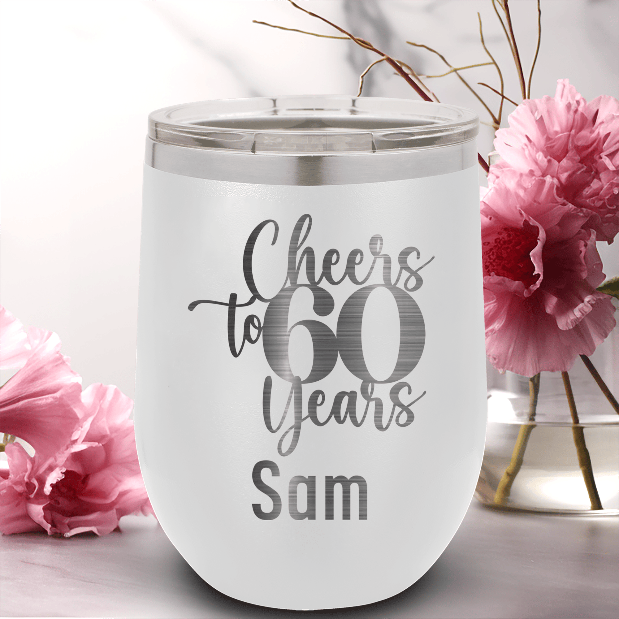 Cheers To Sixty Years Wine Tumbler