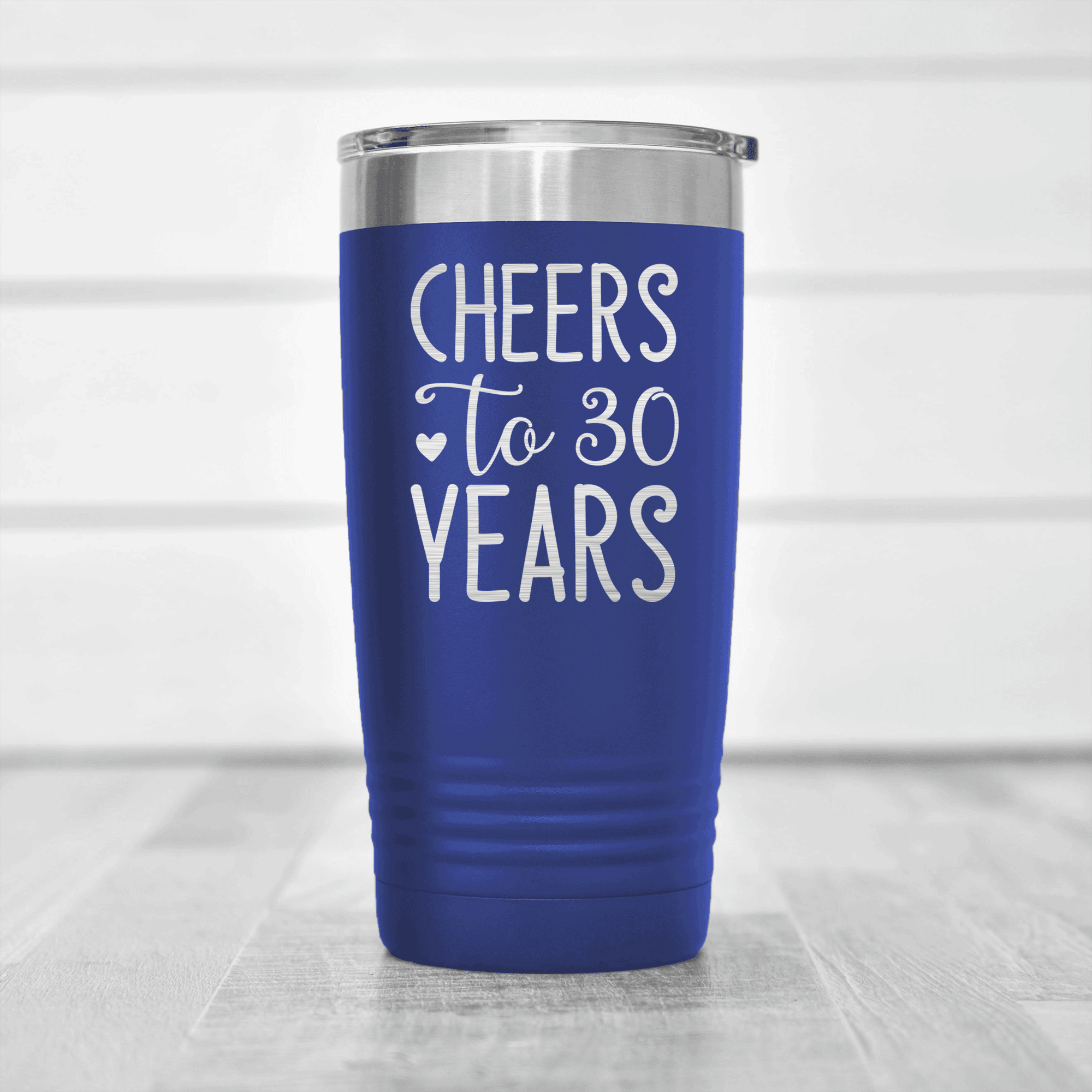 Blue birthday tumbler Cheers To Thirty