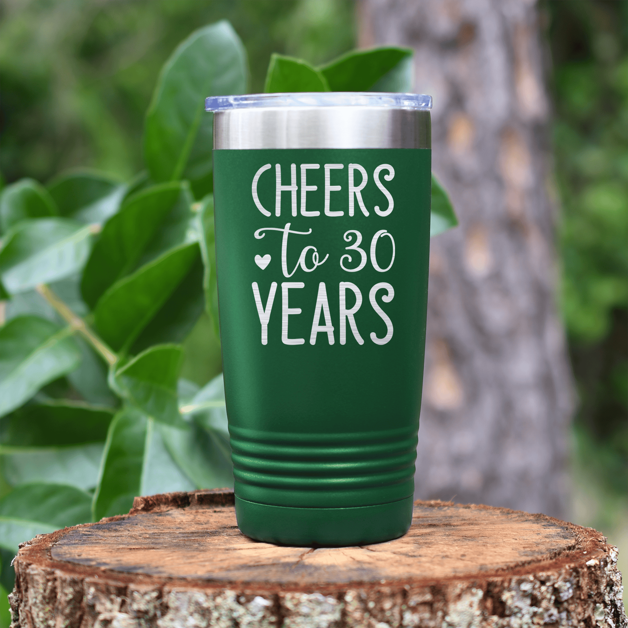 Green birthday tumbler Cheers To Thirty