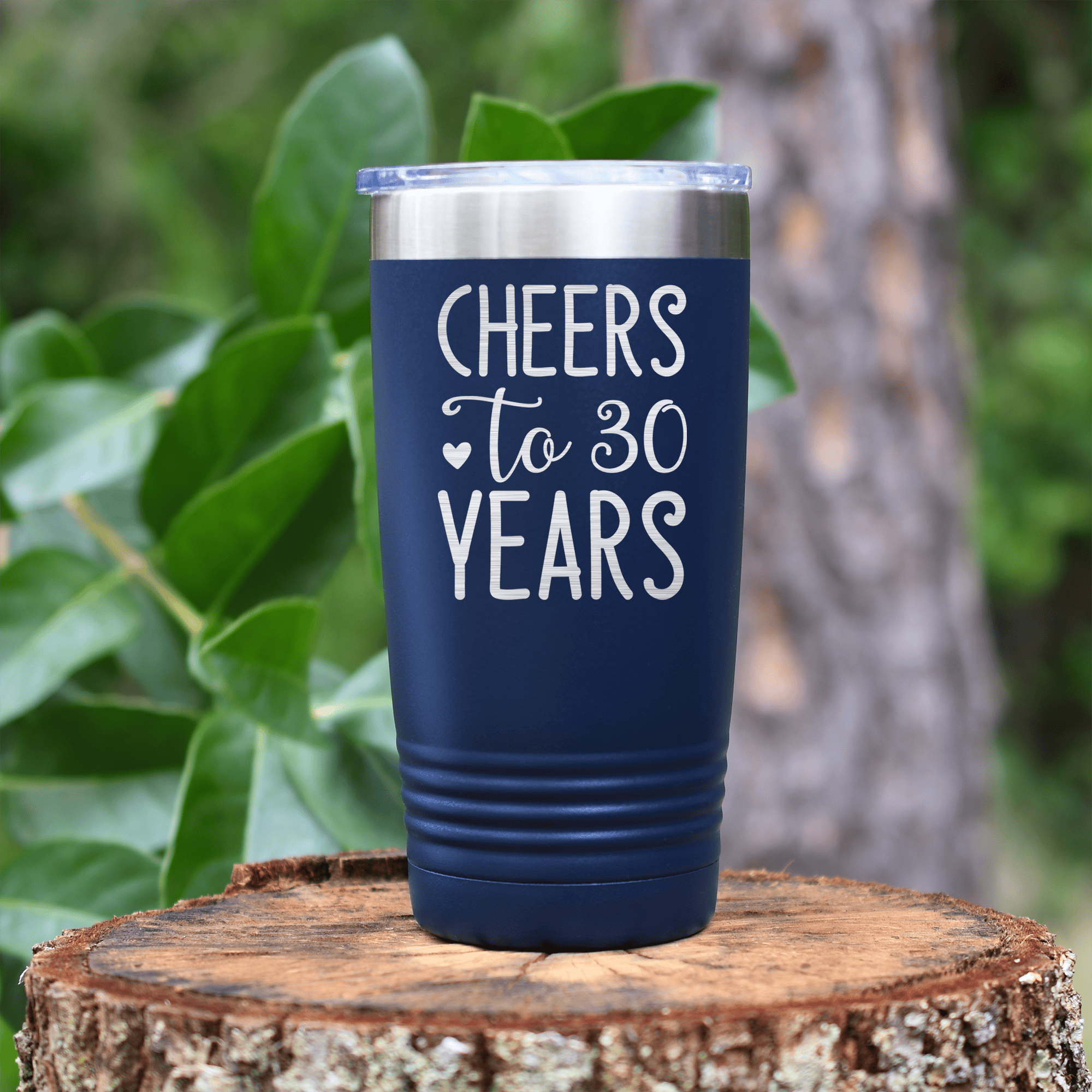 Navy birthday tumbler Cheers To Thirty