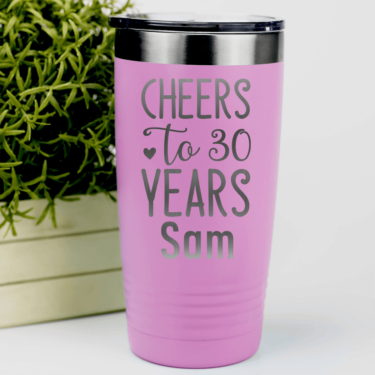 Pink Birthday Tumbler With Cheers To Thirty Design