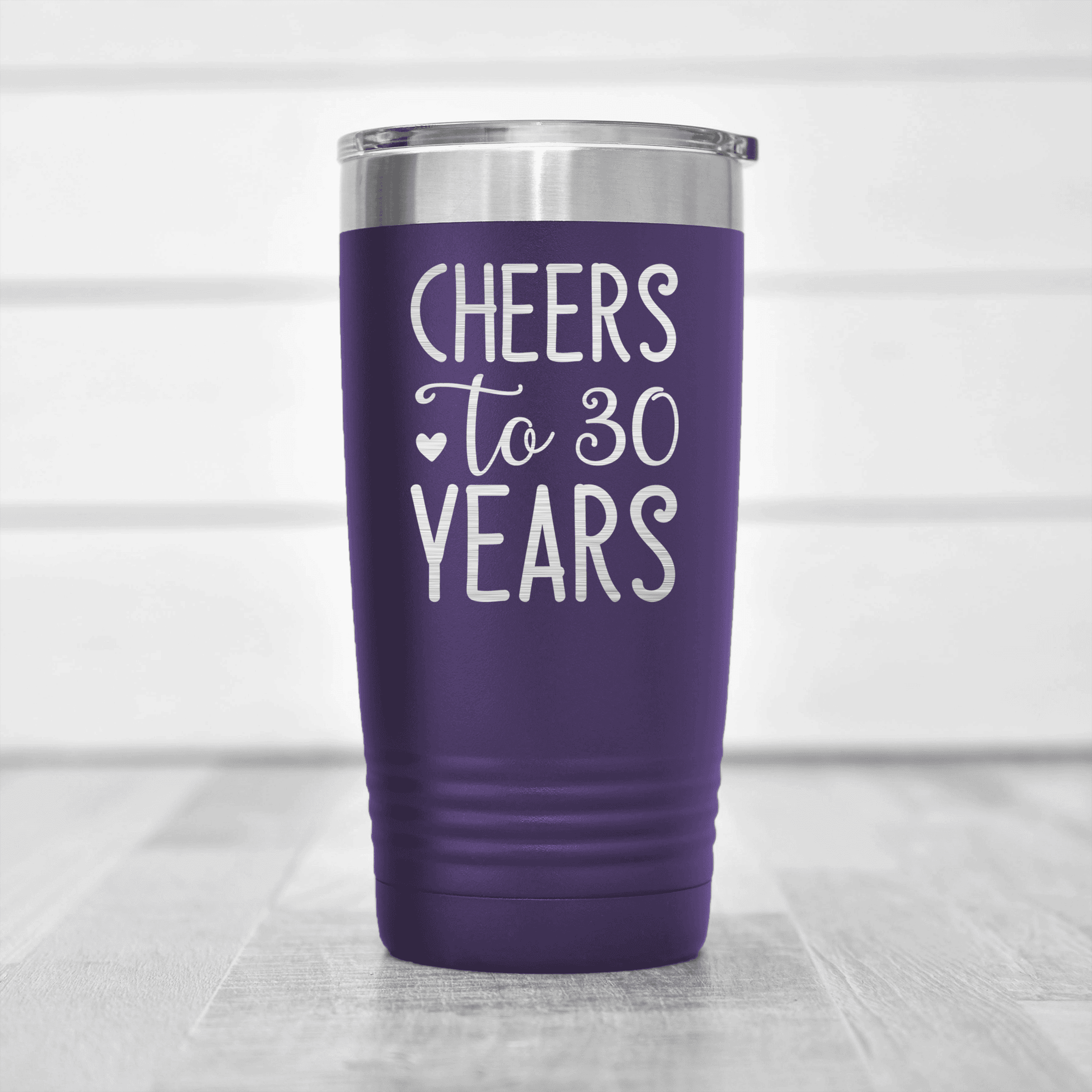 Purple birthday tumbler Cheers To Thirty