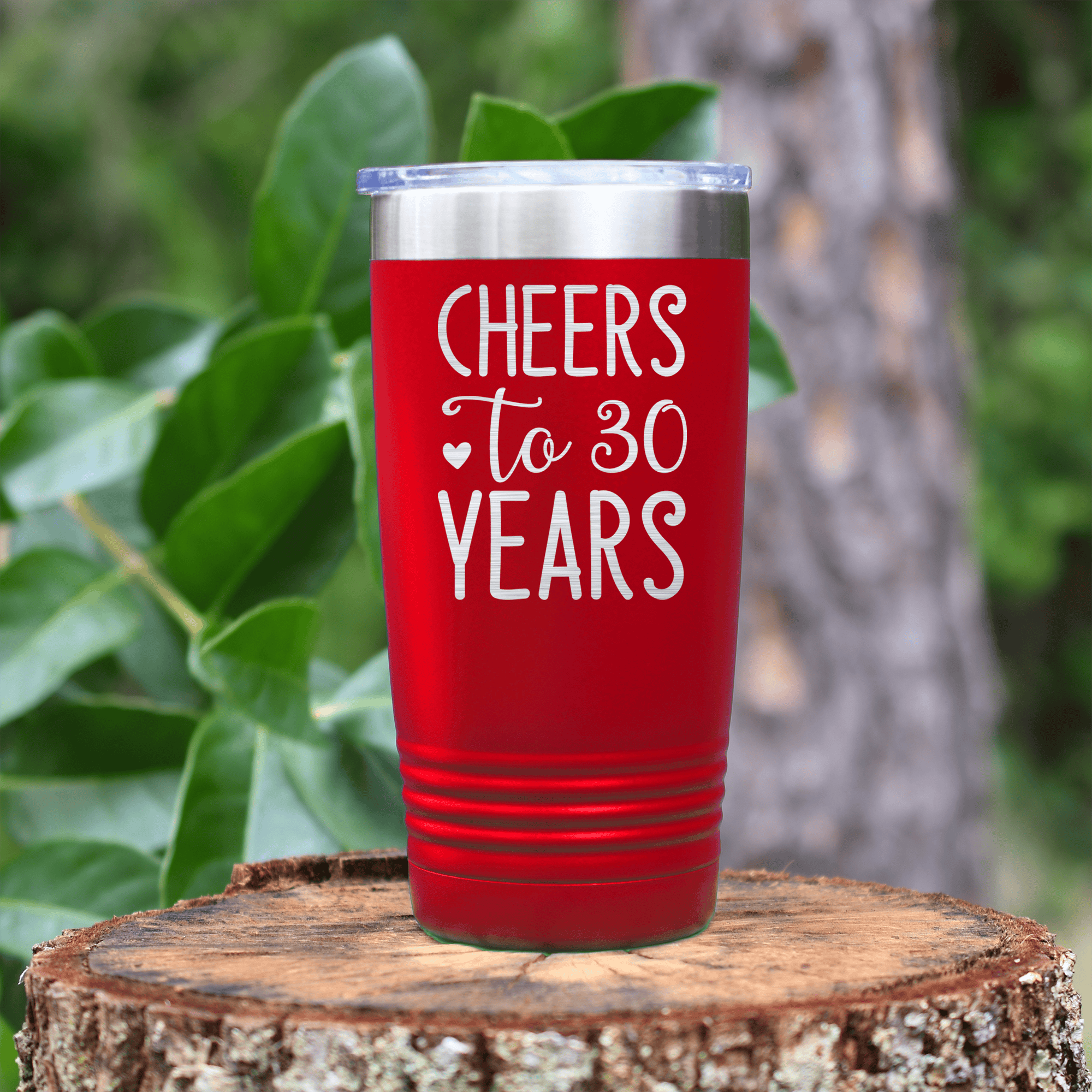 Red birthday tumbler Cheers To Thirty