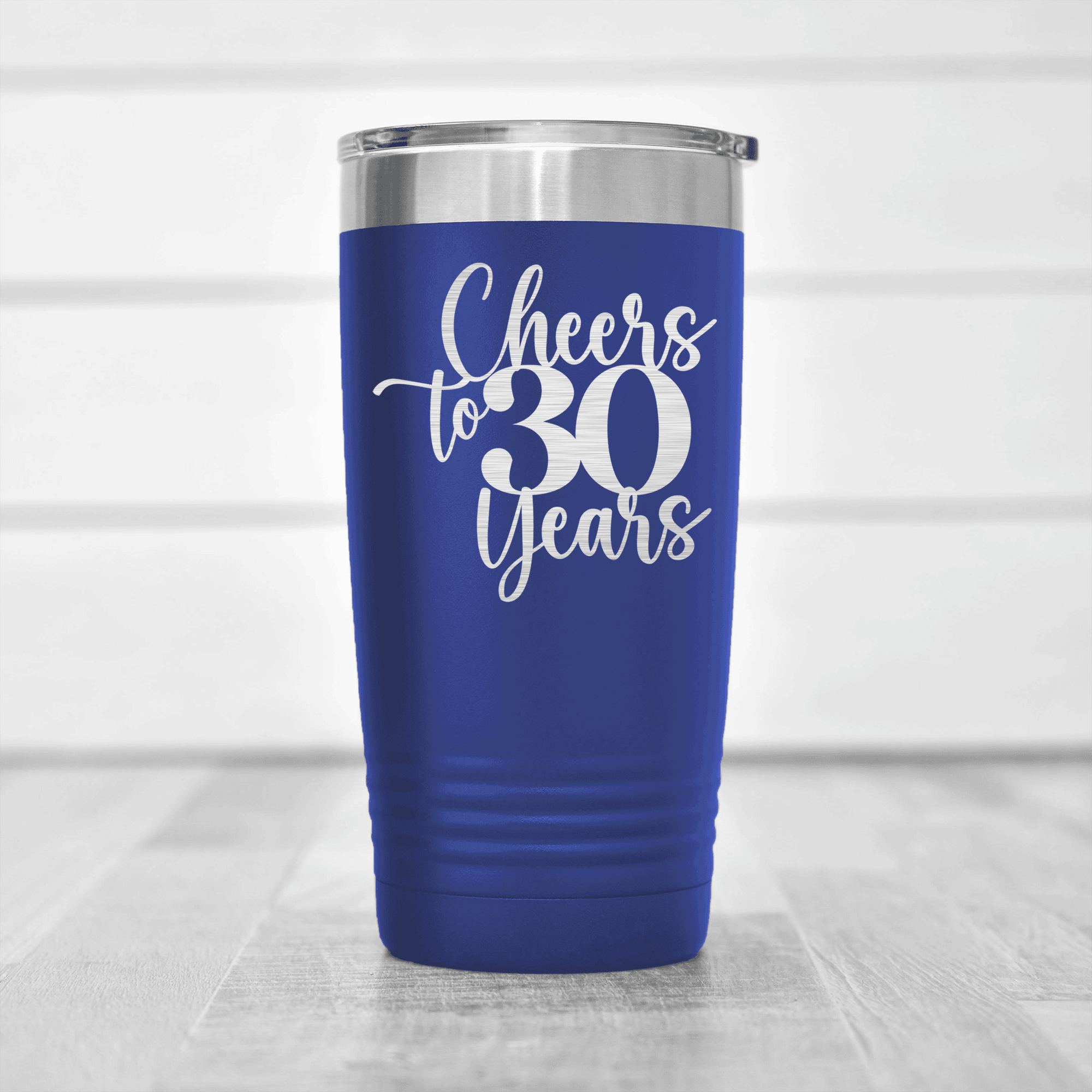 Blue birthday tumbler Cheers To Thirty Years