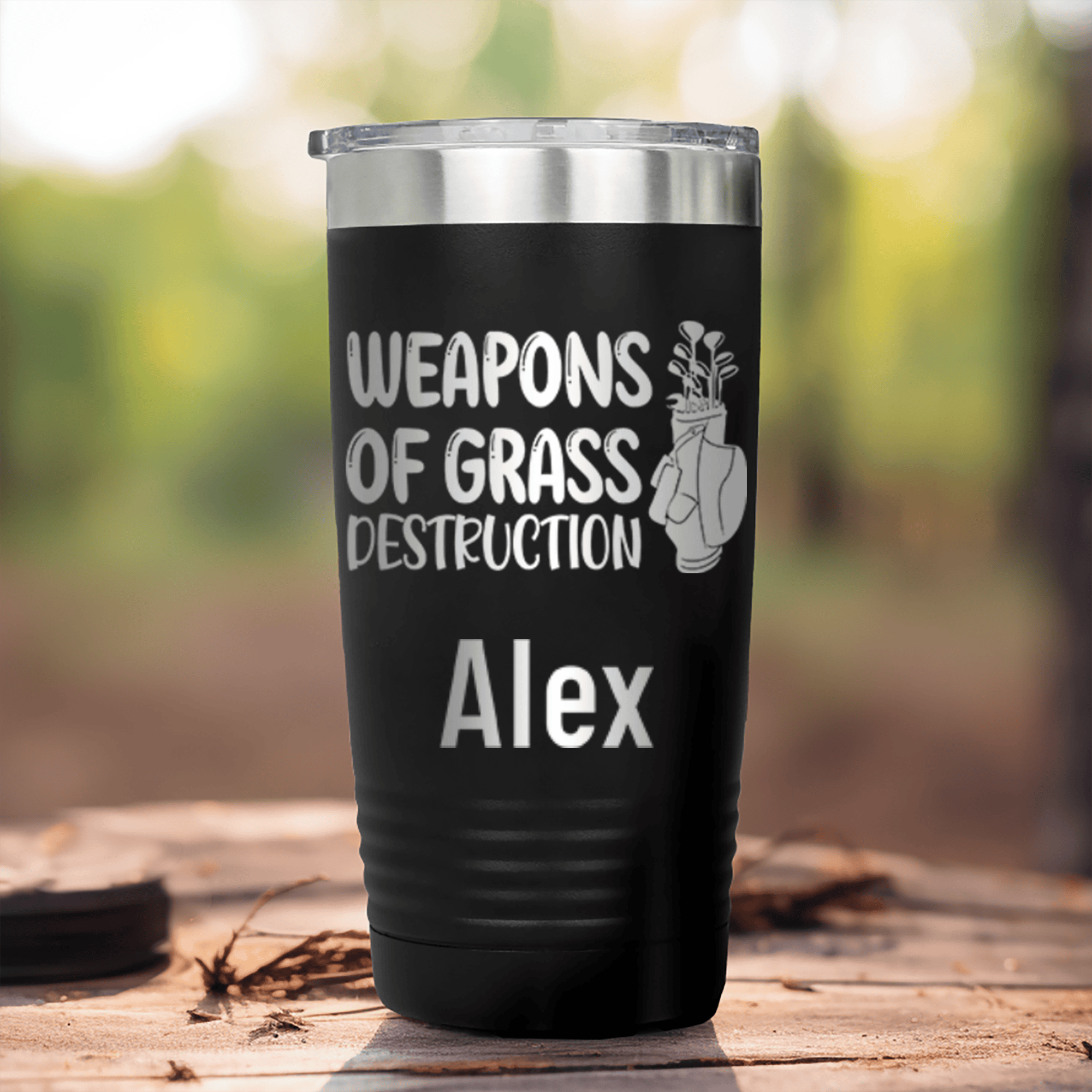 Black Golf Gifts For Her Tumbler With Choose Your Club Design