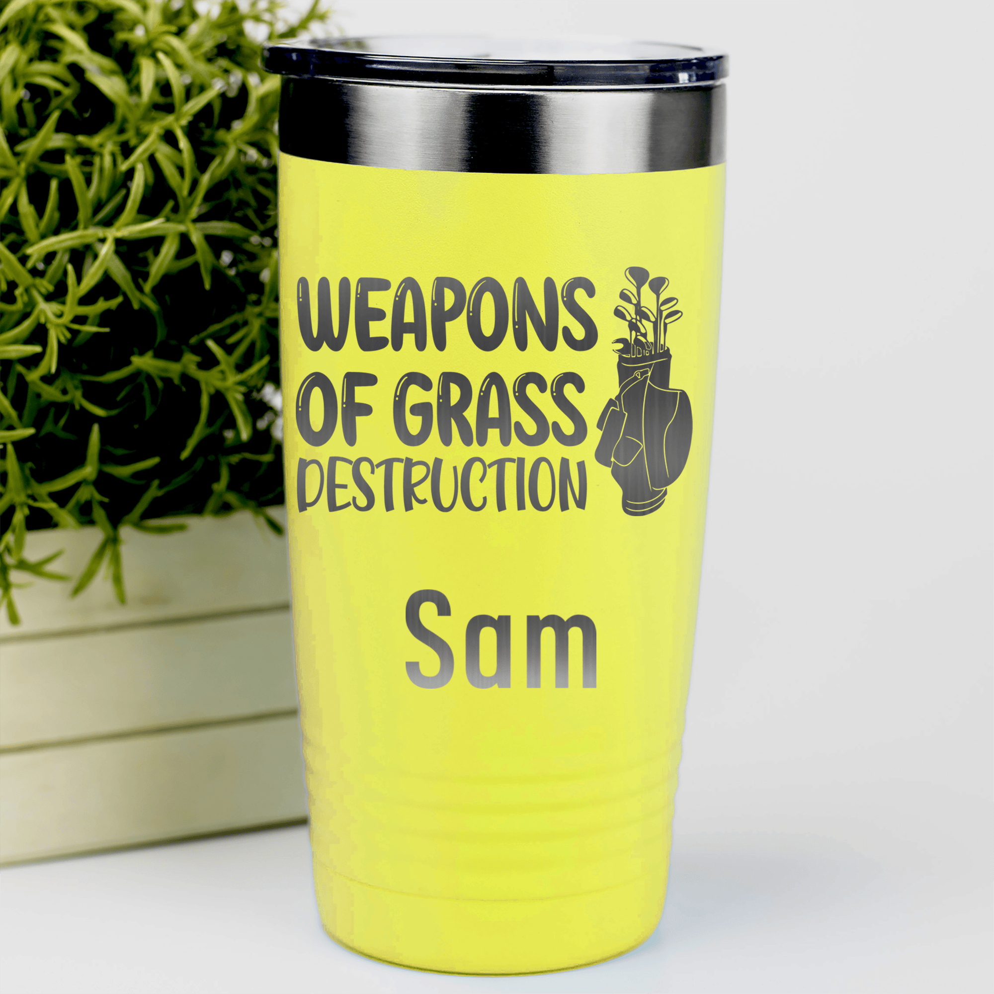 Yellow Golf Gifts For Her Tumbler With Choose Your Club Design