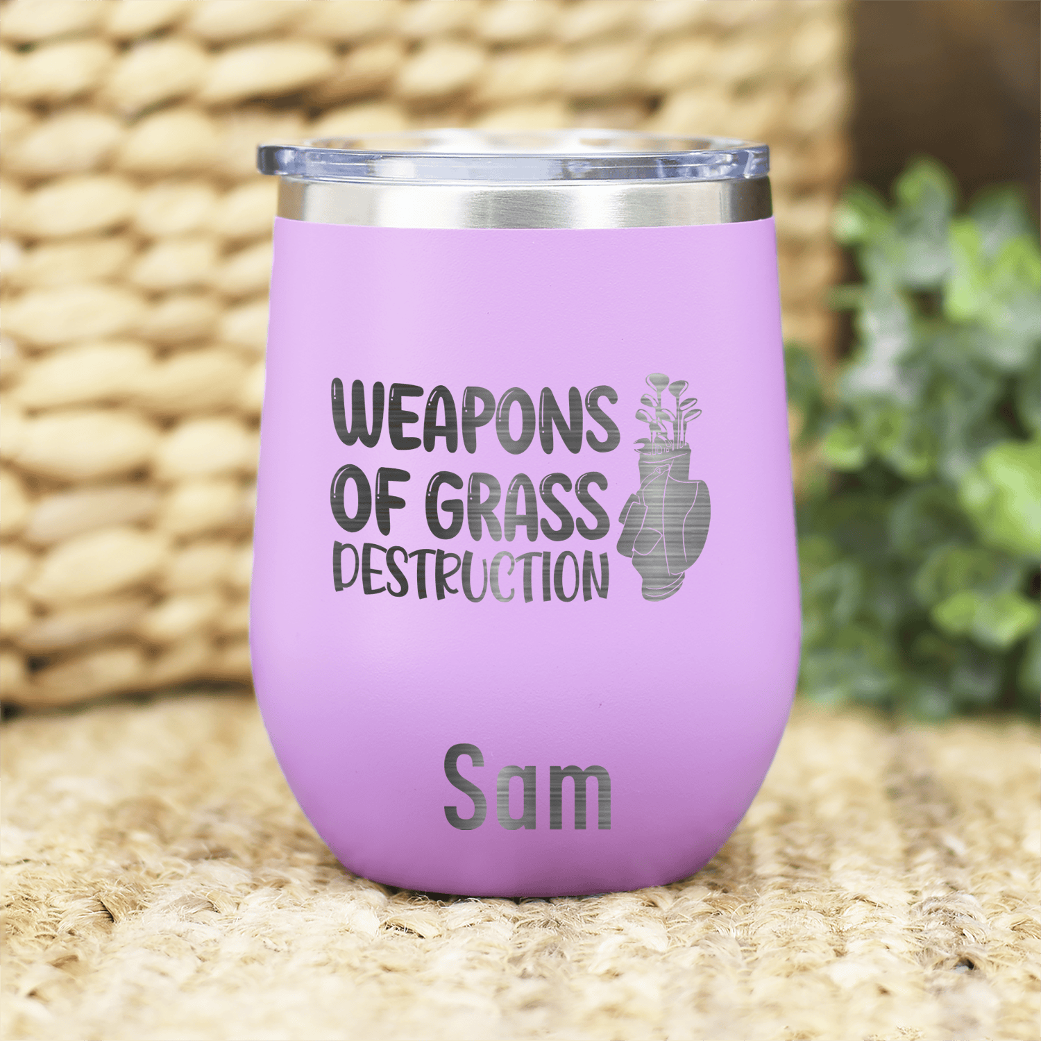 Light Purple Golf Gifts For Her Wine Tumbler With Choose Your Club Design