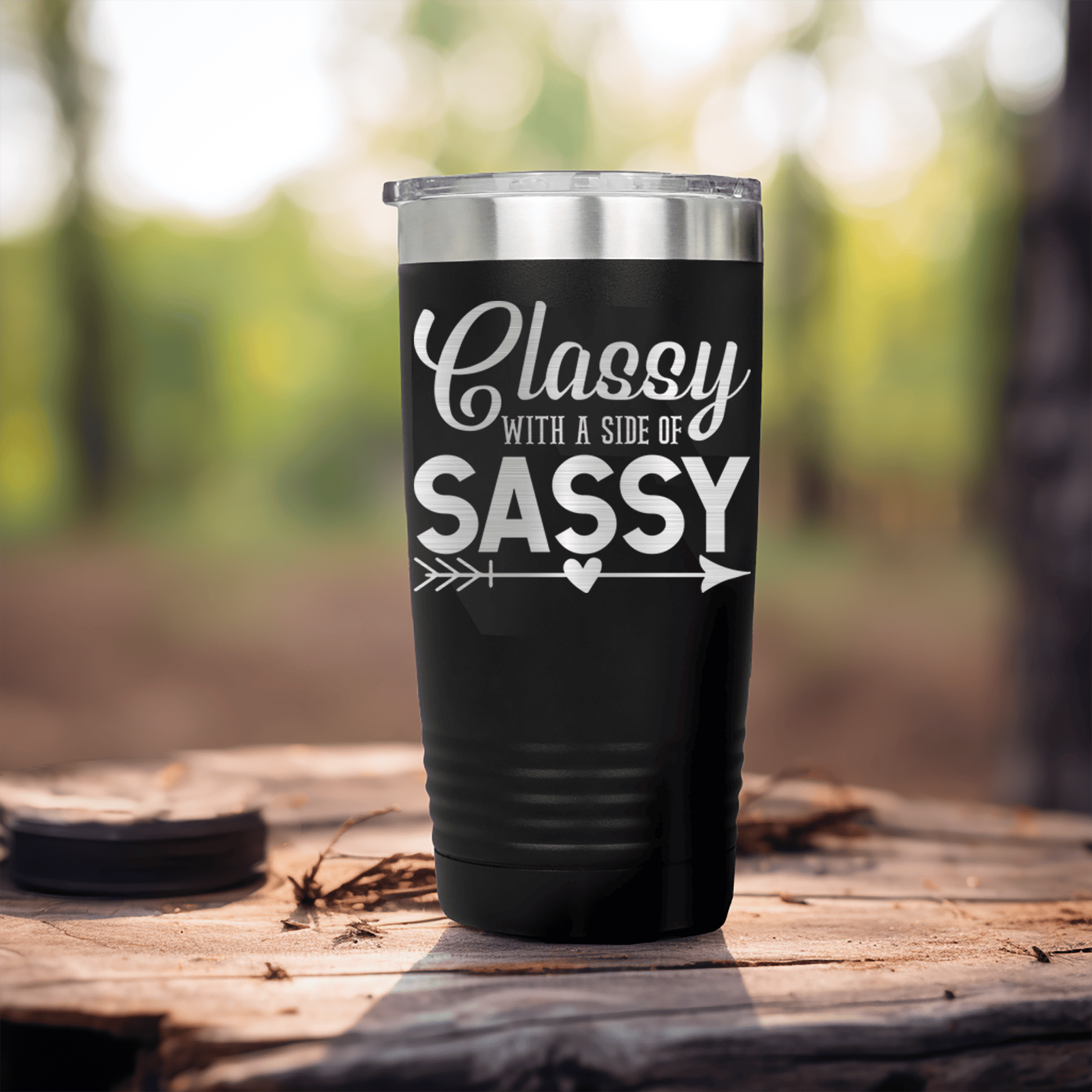 Black pickelball tumbler Classy And Sassy