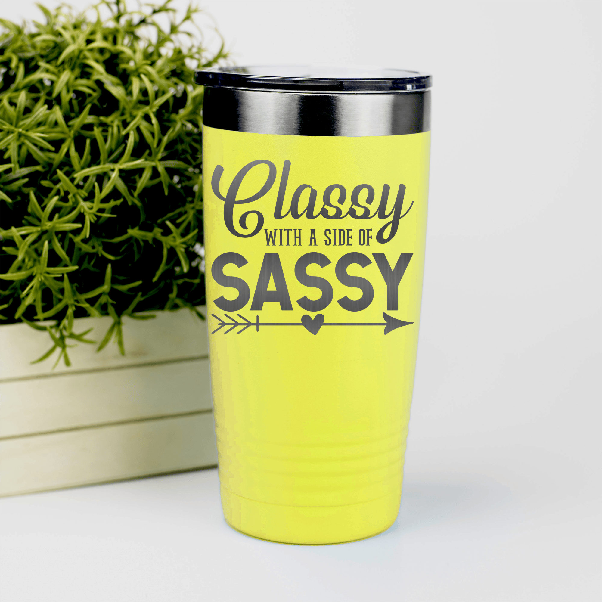 Yellow pickelball tumbler Classy And Sassy