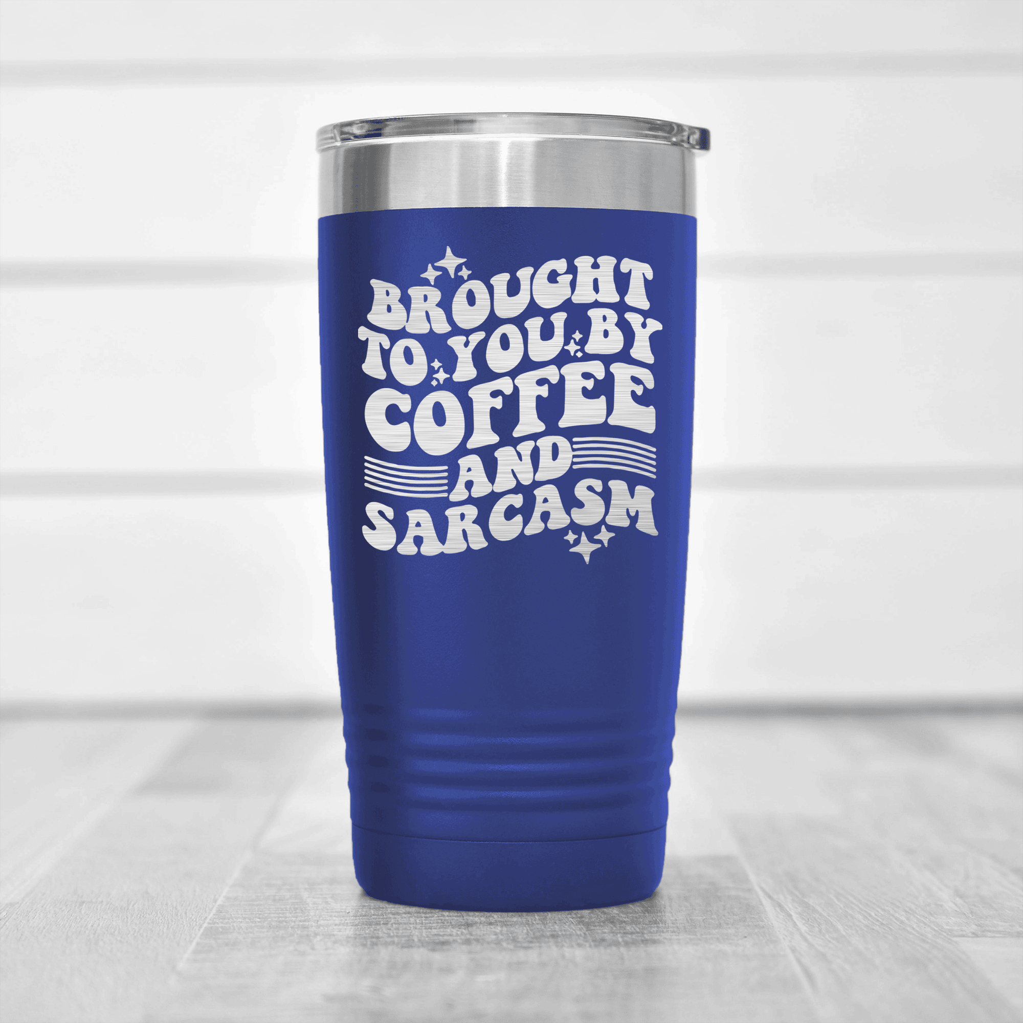 Blue pickelball tumbler Coffee And Sarcasm