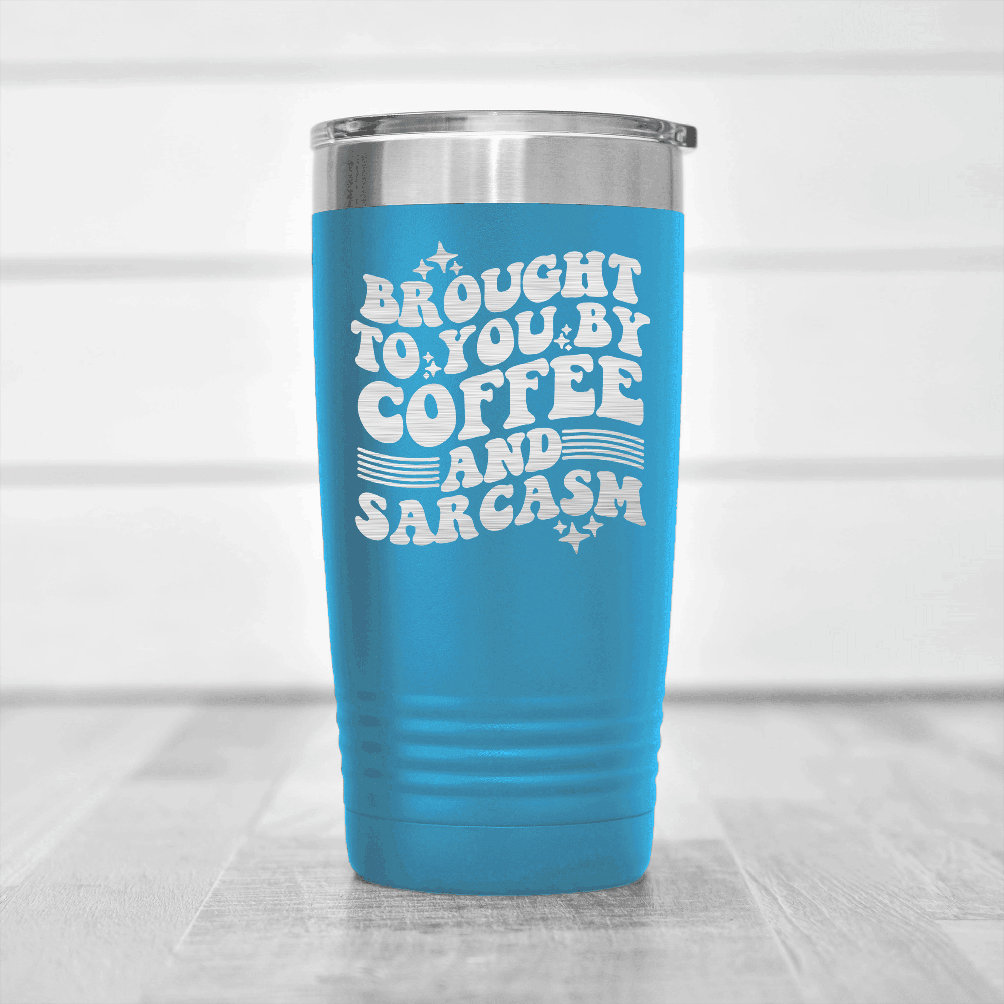 Light Blue pickelball tumbler Coffee And Sarcasm