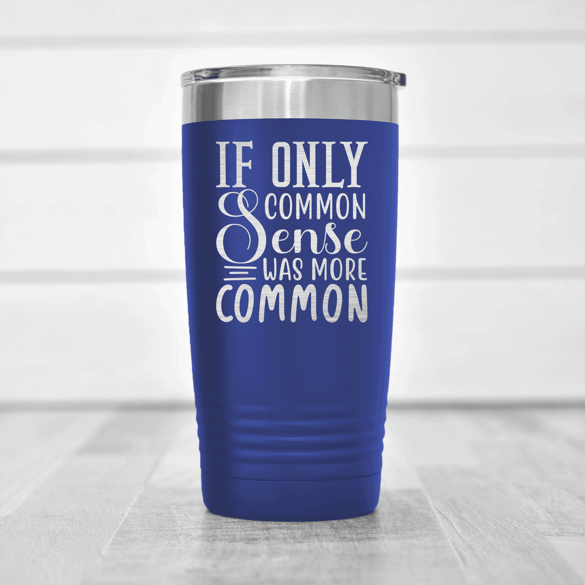 Blue pickelball tumbler Common Sense Aint Common