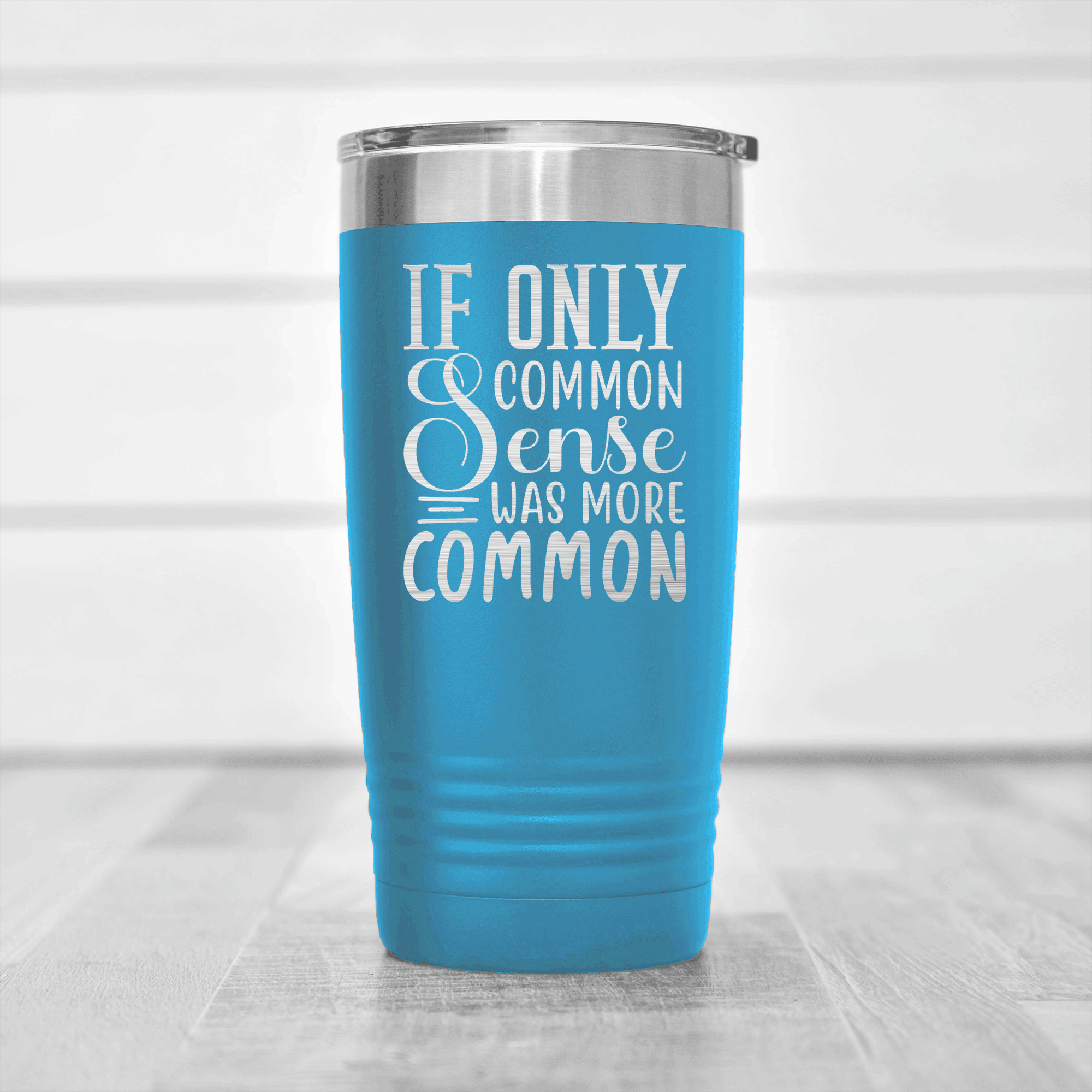 Light Blue pickelball tumbler Common Sense Aint Common