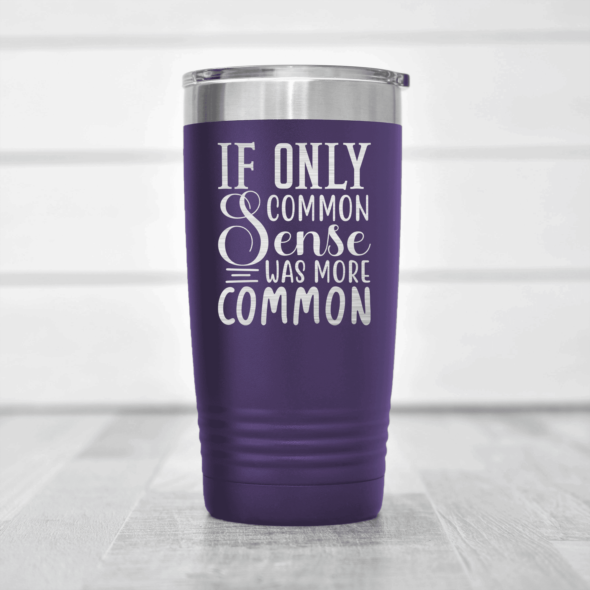 Purple pickelball tumbler Common Sense Aint Common