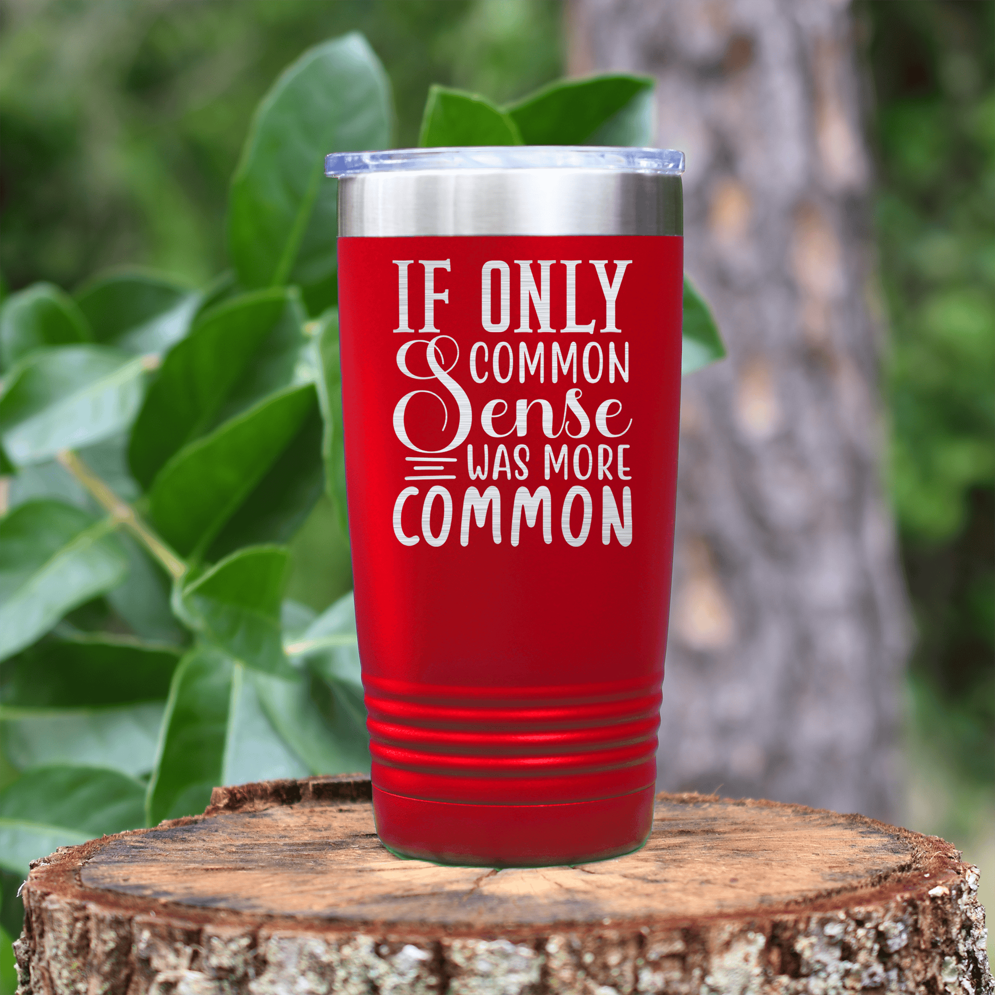 Red pickelball tumbler Common Sense Aint Common