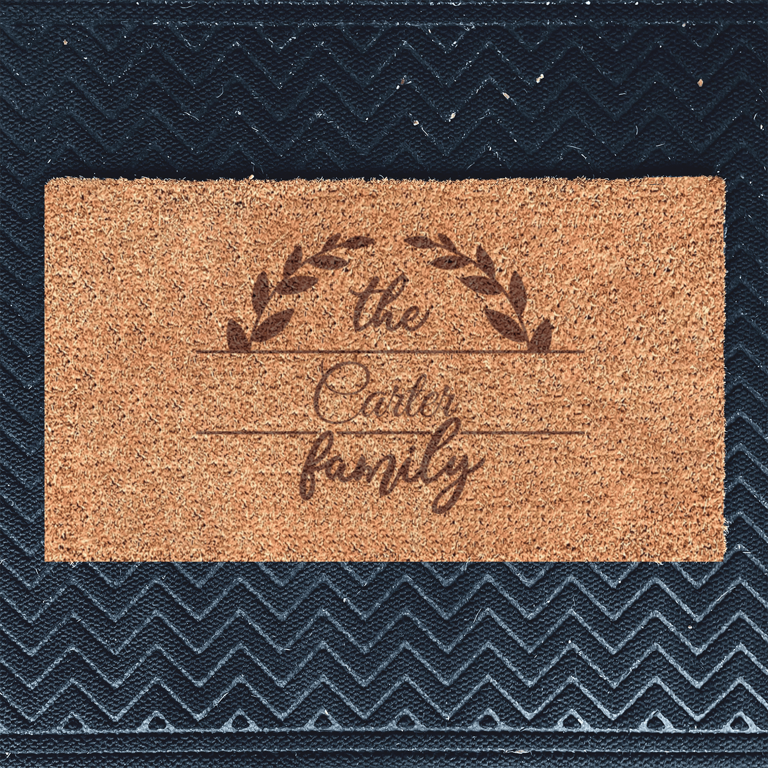 Crest Of Family Engraved Door Mat