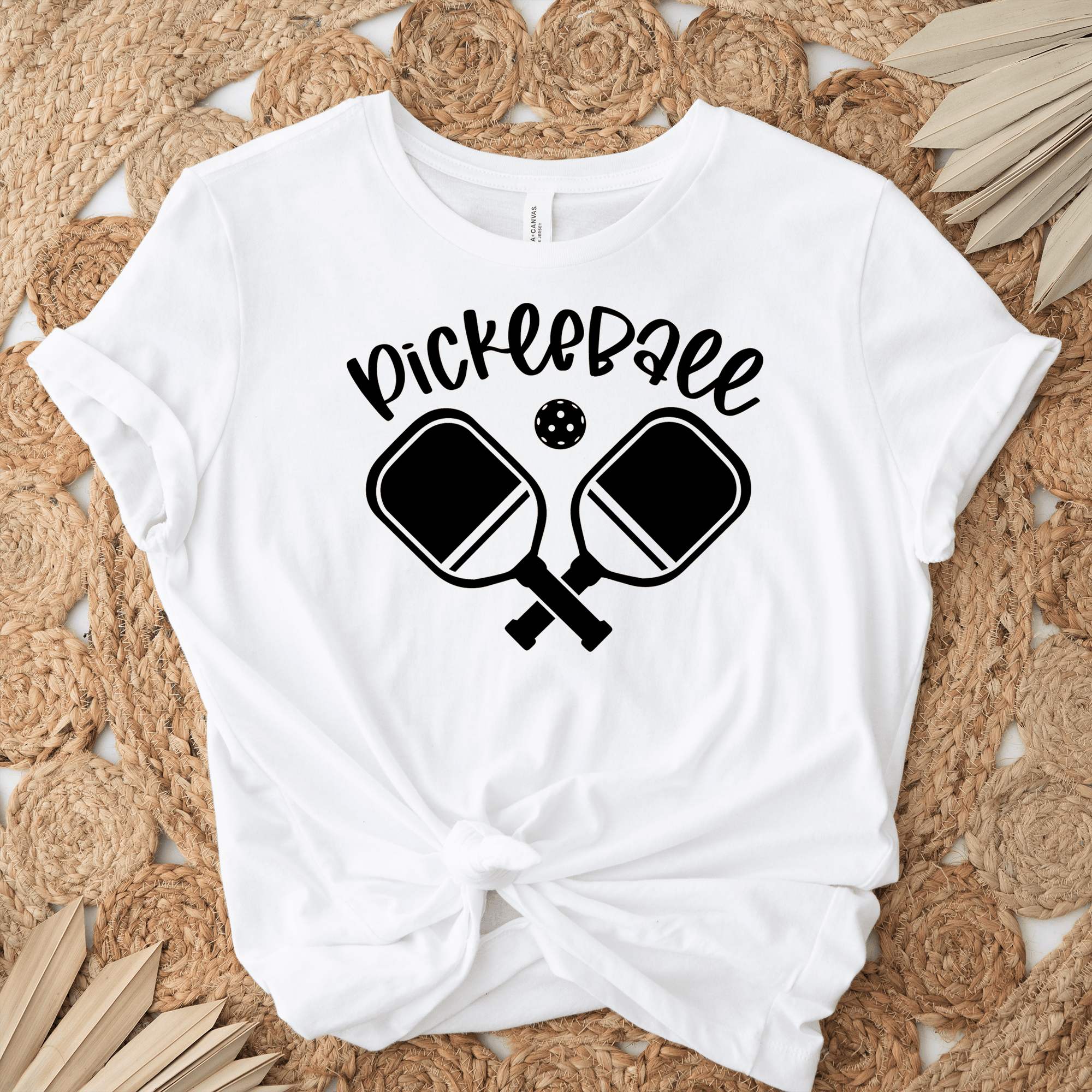 Womens White T Shirt with Crossing-Swords design