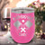 Pink Pickleball Wine Tumbler With Crossing Swords Design