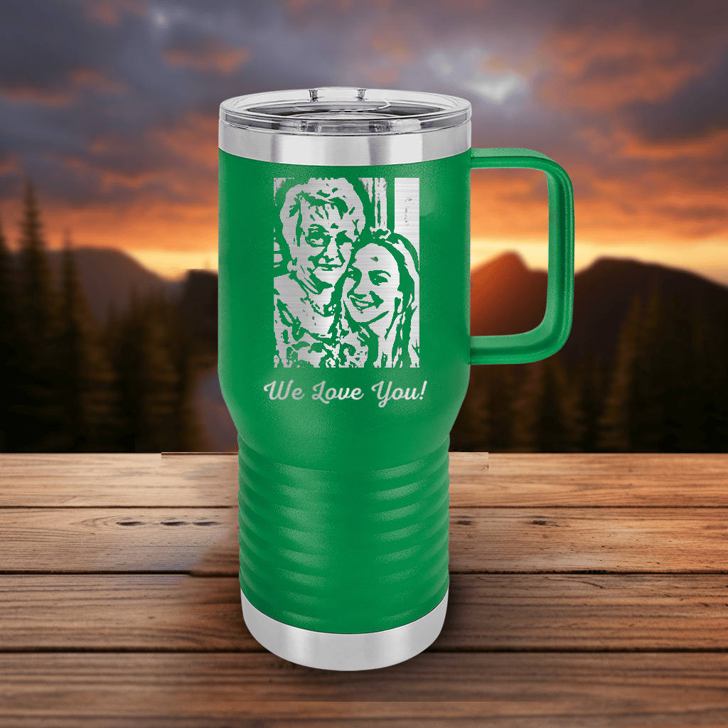 Green Mothers Day 20 Oz Tumbler With Handle With Custom Mothers Day Design