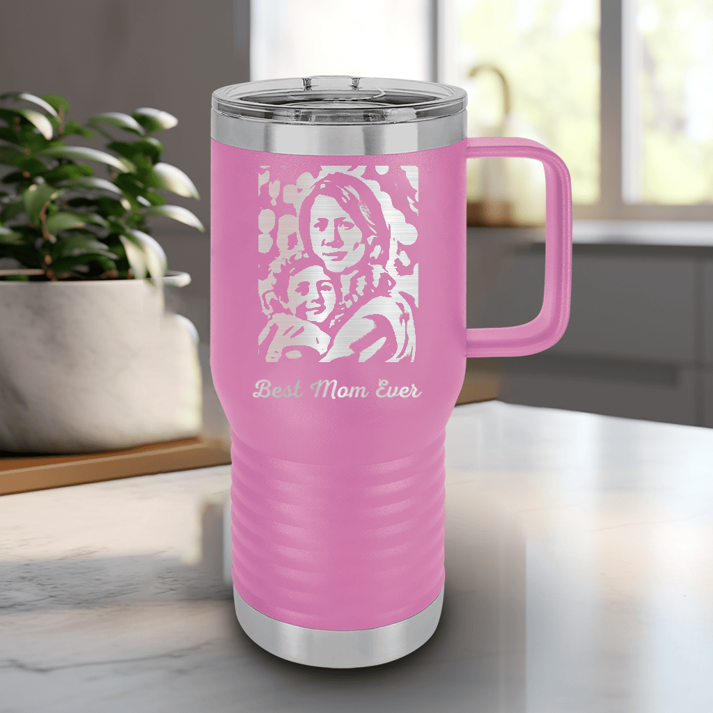Light Purple Mothers Day 20 Oz Tumbler With Handle With Custom Mothers Day Design
