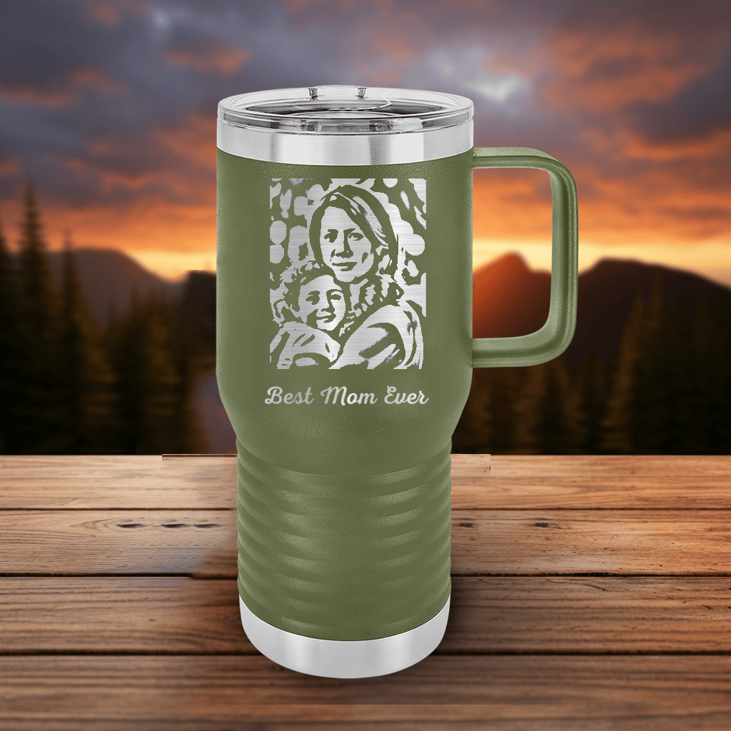 Military Green Mothers Day 20 Oz Tumbler With Handle With Custom Mothers Day Design