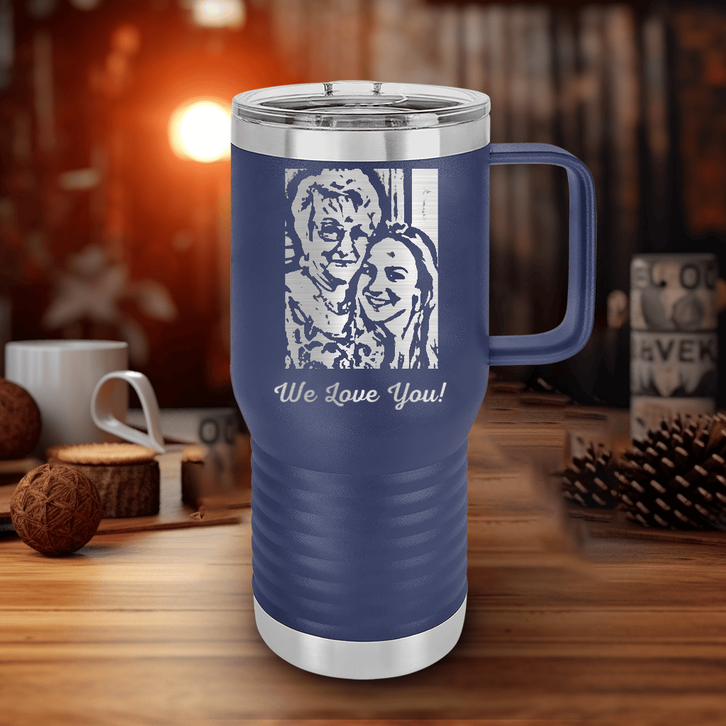 Navy Mothers Day 20 Oz Tumbler With Handle With Custom Mothers Day Design