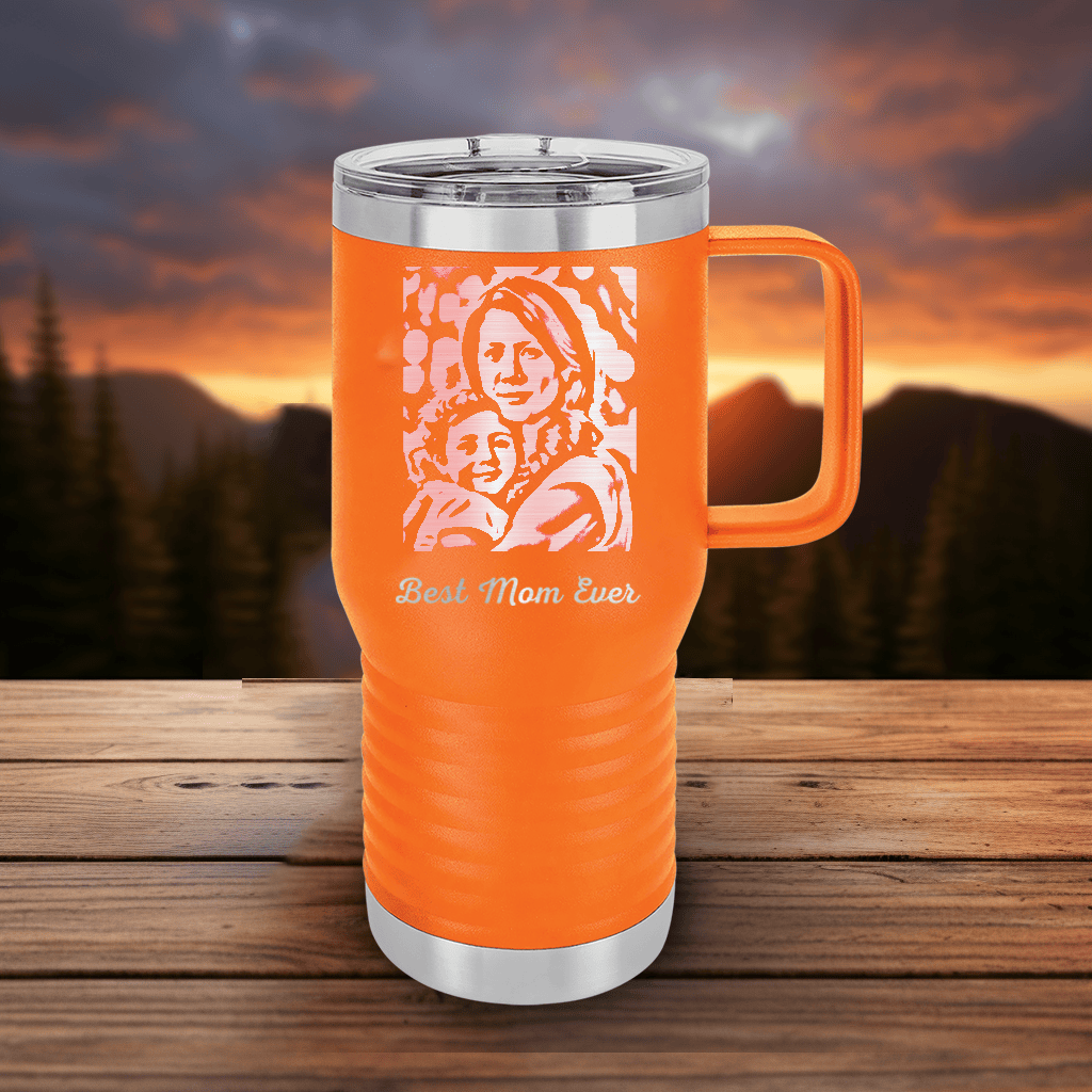 Orange Mothers Day 20 Oz Tumbler With Handle With Custom Mothers Day Design