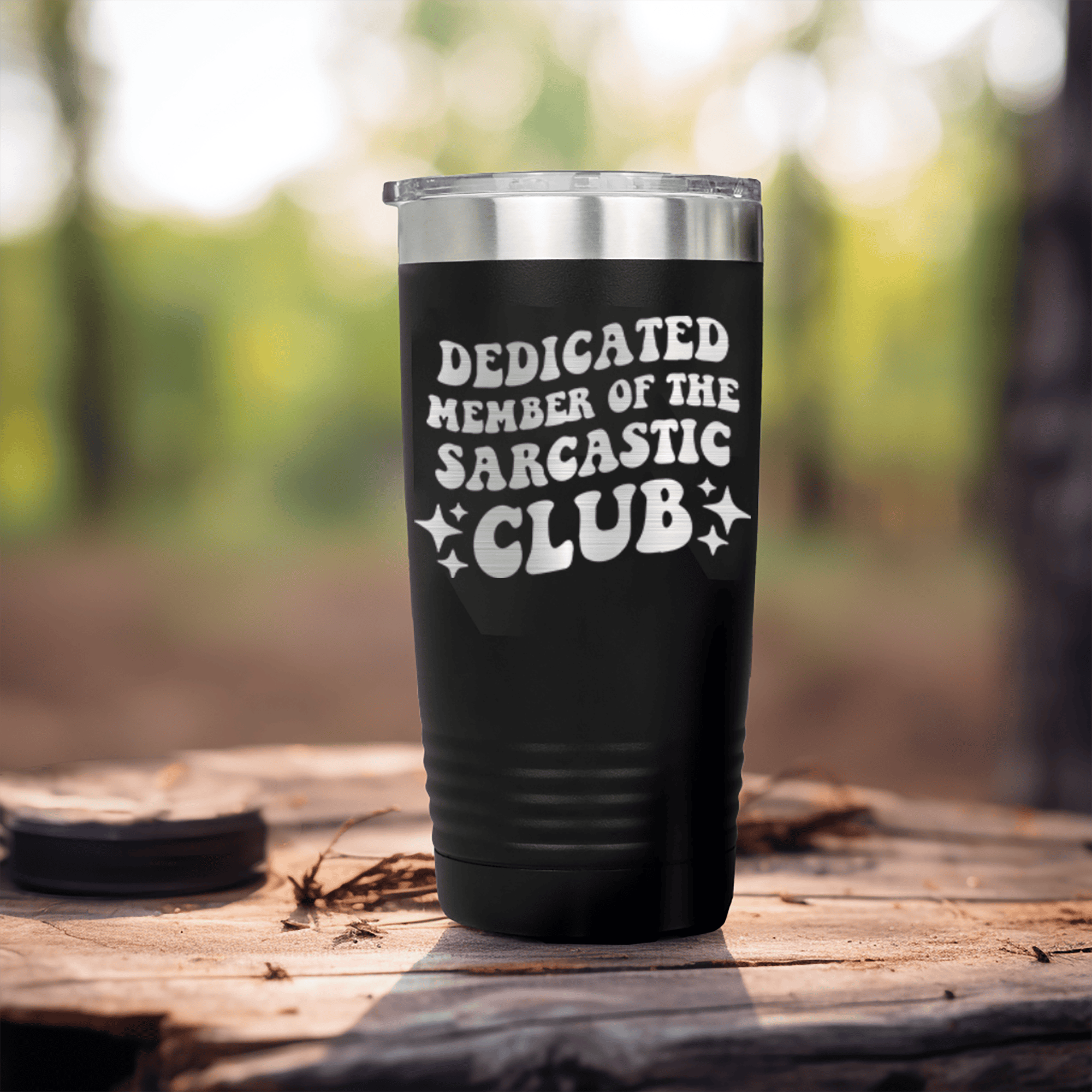 Black pickelball tumbler Dedicated Sarcasm Club