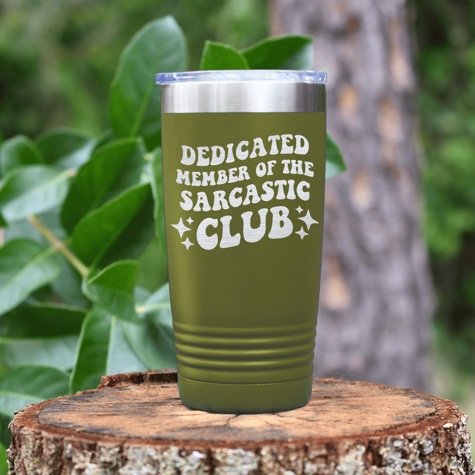 Military Green pickelball tumbler Dedicated Sarcasm Club