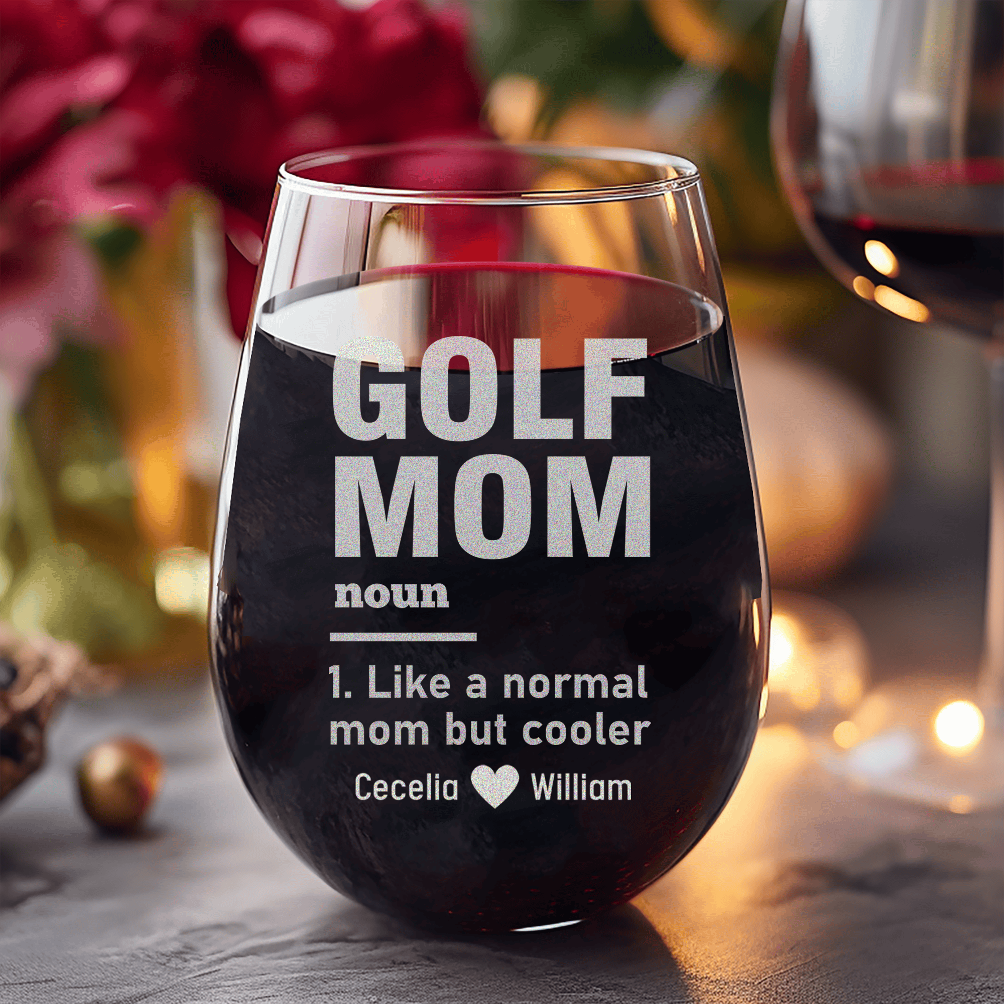 Definition Of A Golf Mom Stemless Wine Glass