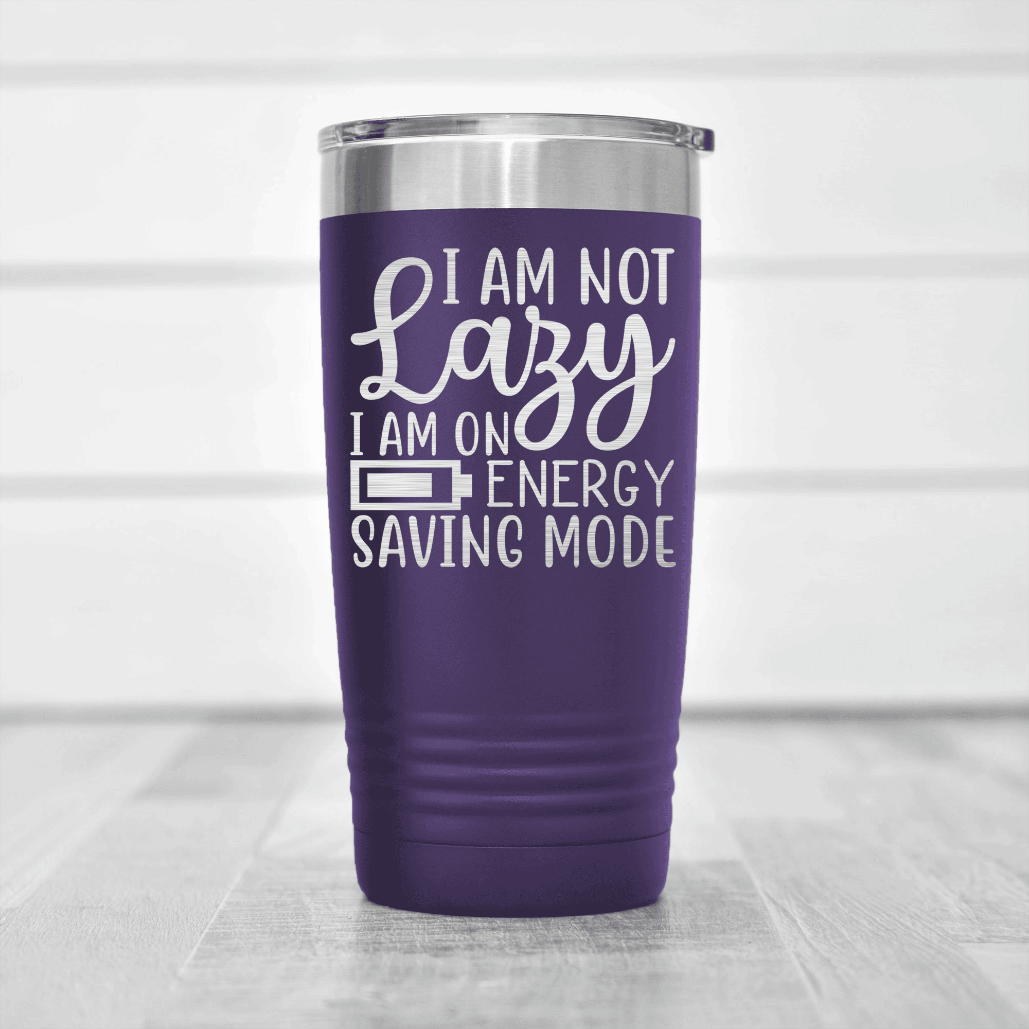 Purple pickelball tumbler Energy Saving Mode