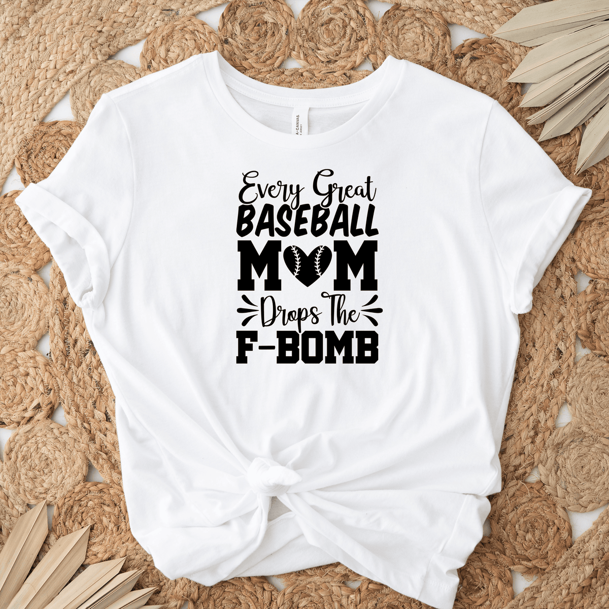 Womens White T Shirt with F-Bomb-Alert design