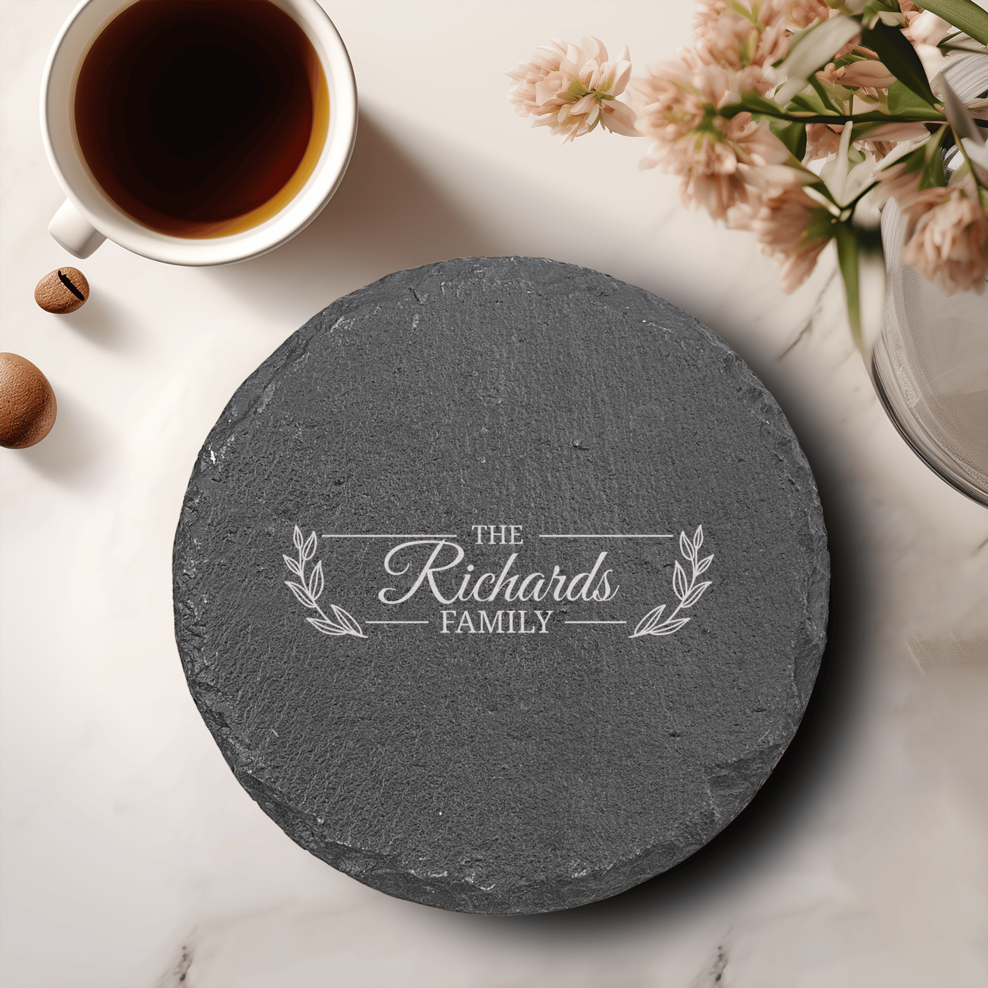 Family Noble Knot Slate Coasters (Set of 4)