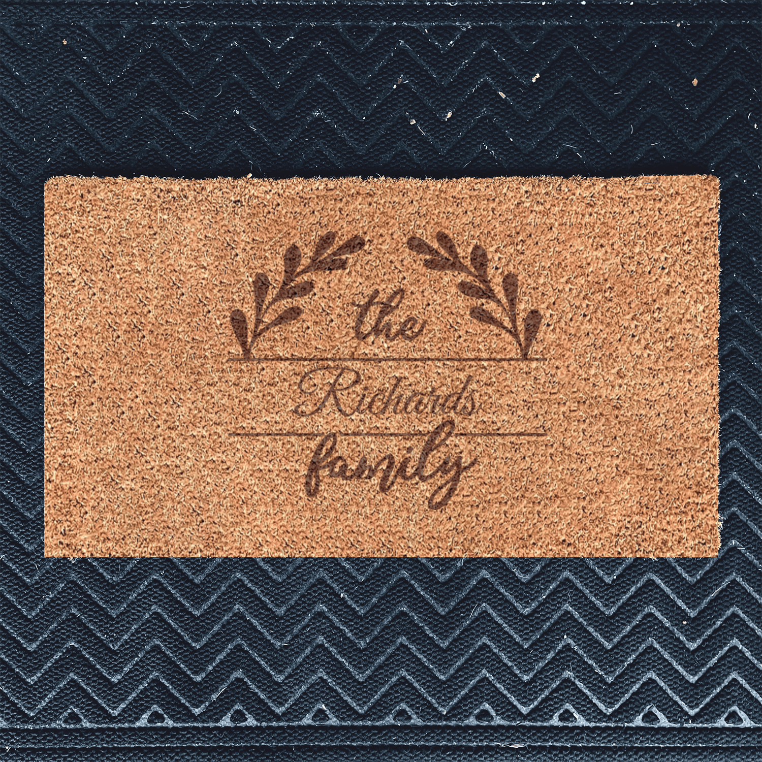 Family Vines Engraved Door Mat