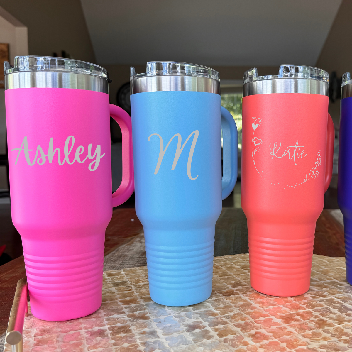 Charming Cheers Personalized Tumbler with Handle